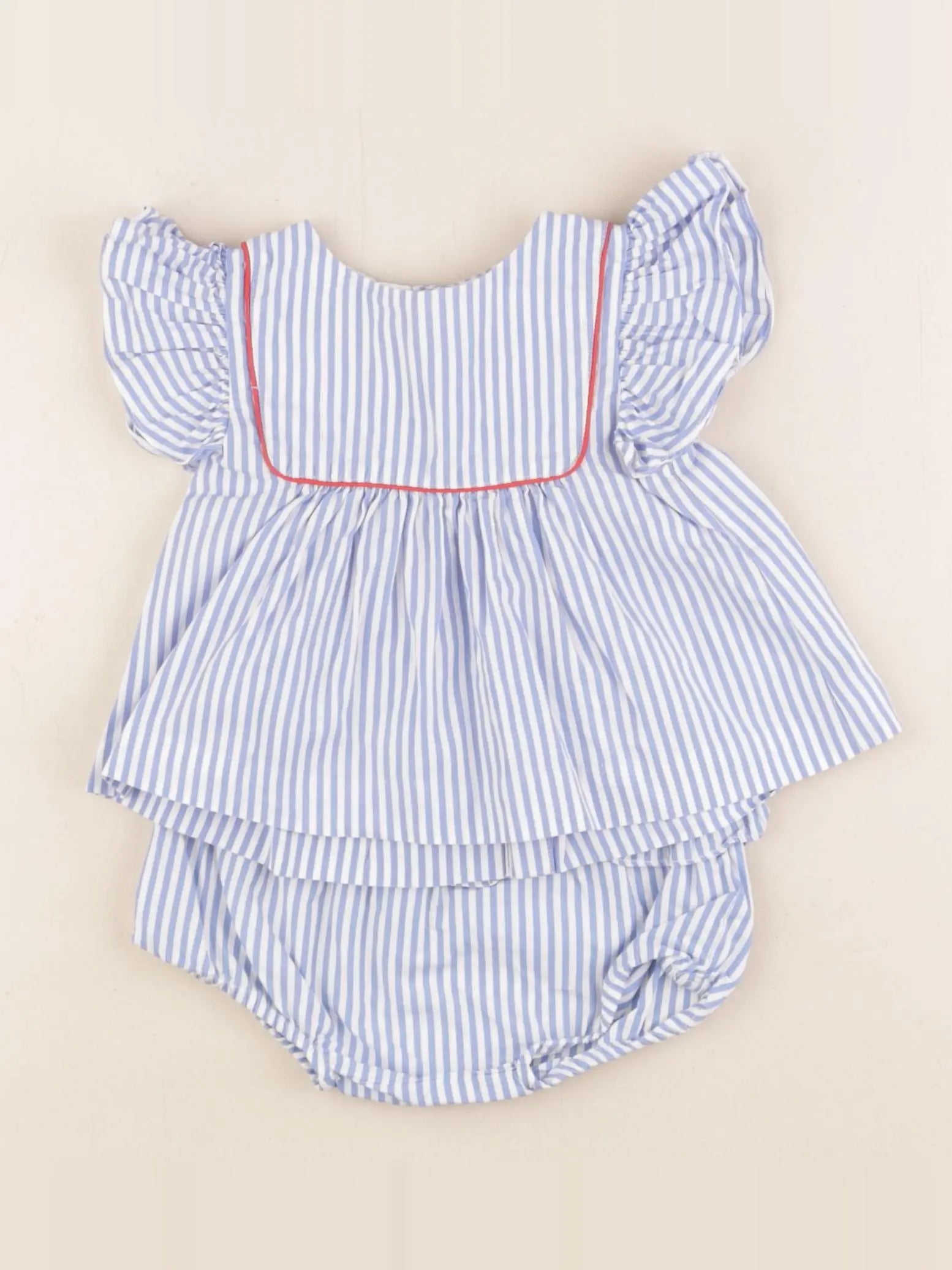 Jacadi - ensemble bleu, blanc - 6 mois