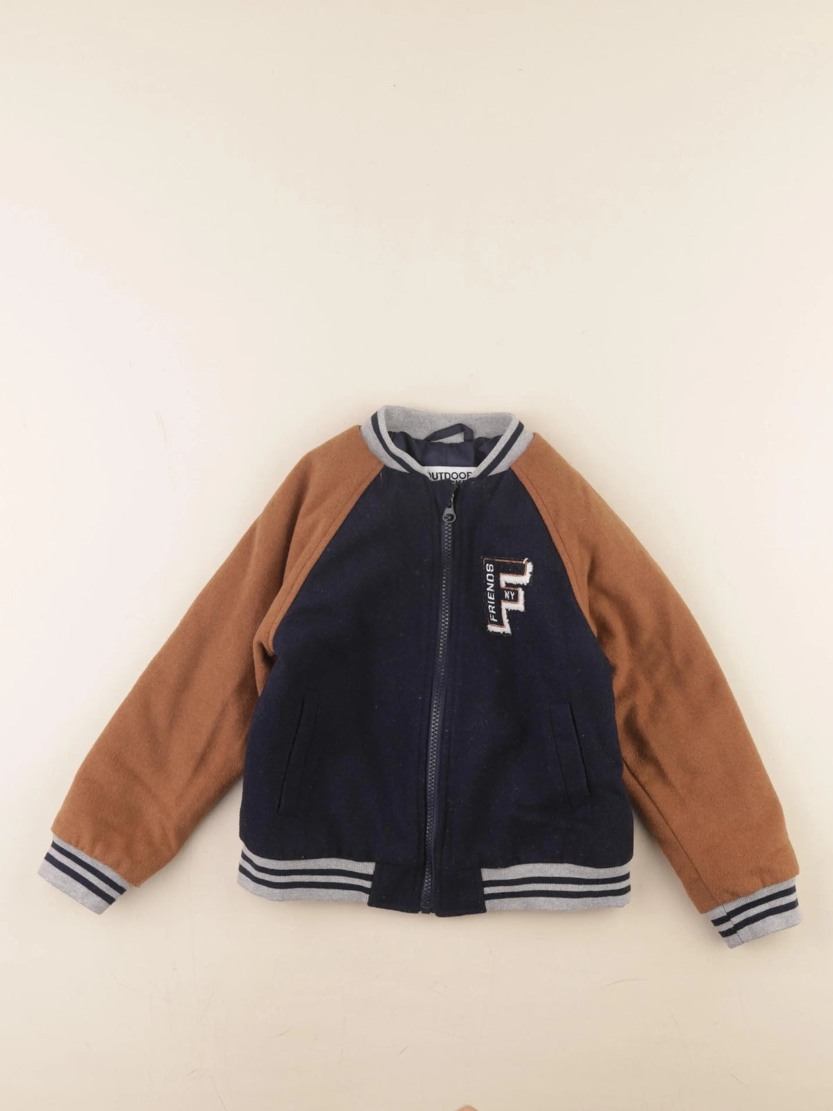 Vertbaudet - veste doublé bleu, marron - 6 ans