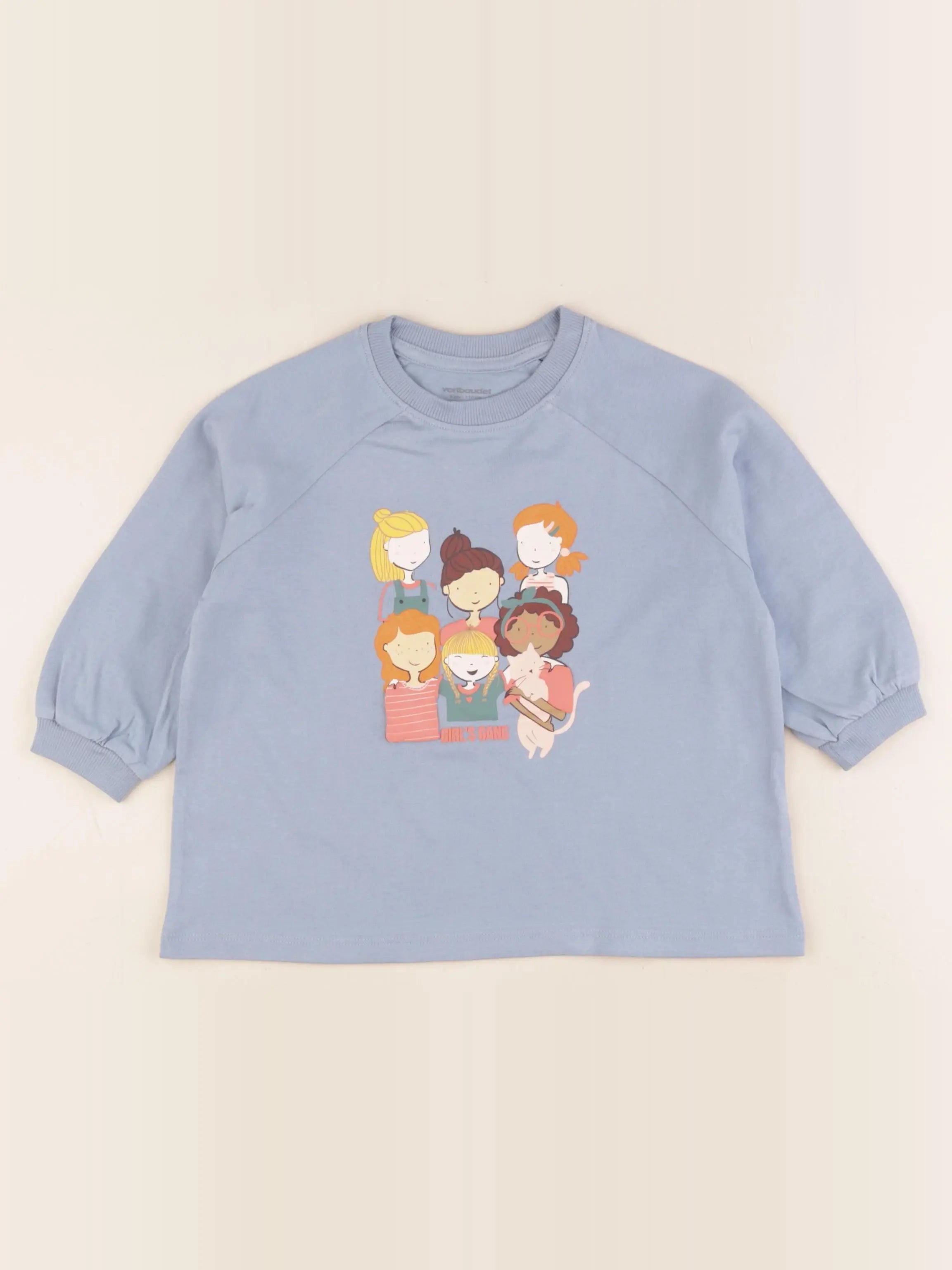 Vertbaudet - tee-shirt bleu - 5 ans