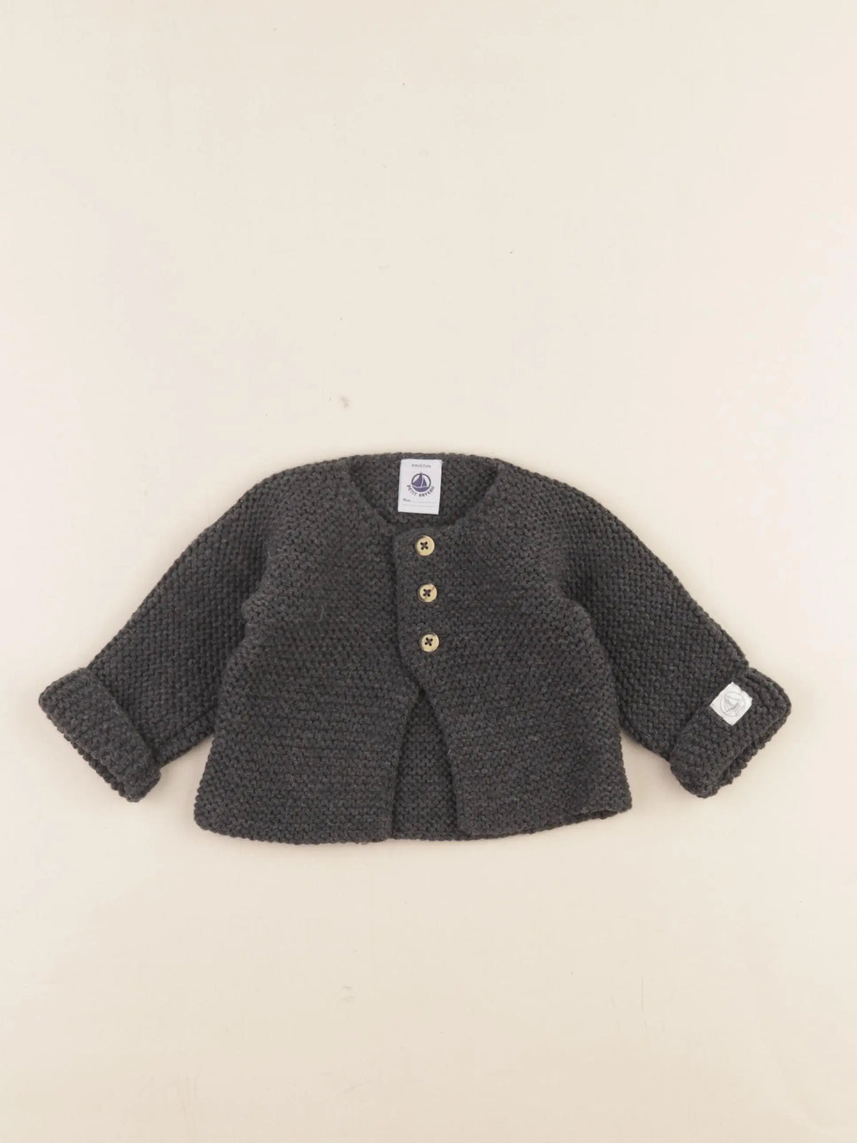 Petit Bateau - gilet gris - 6 mois