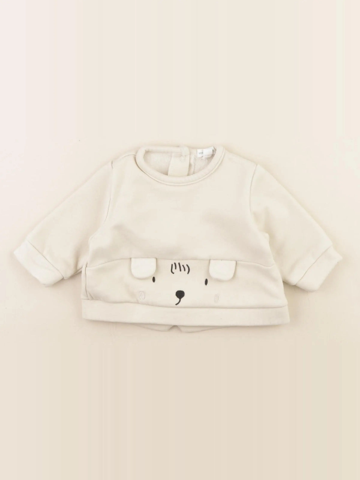 Vertbaudet - sweat beige - 3 mois
