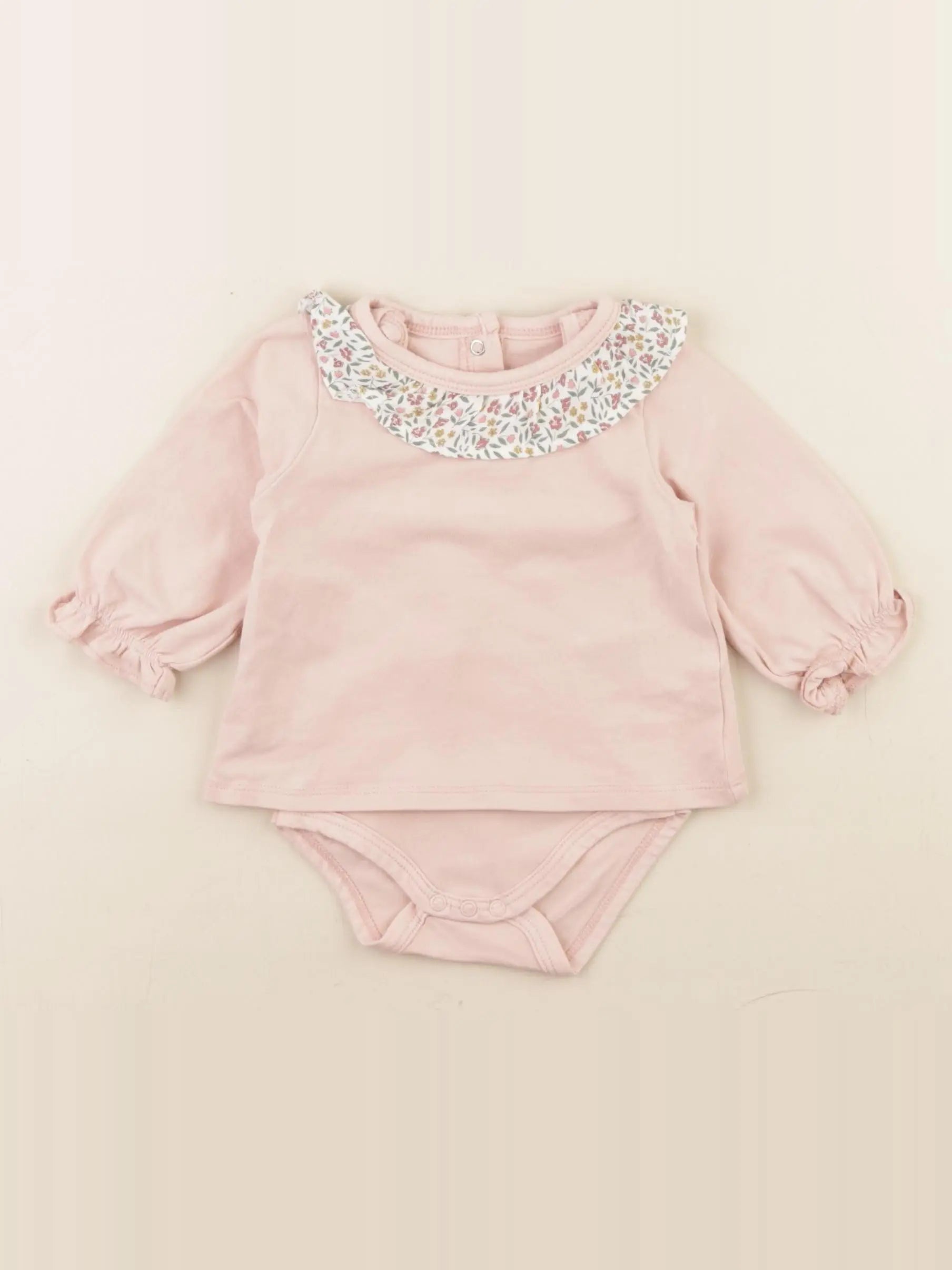 Vertbaudet - body tee-shirt rose - 3 mois
