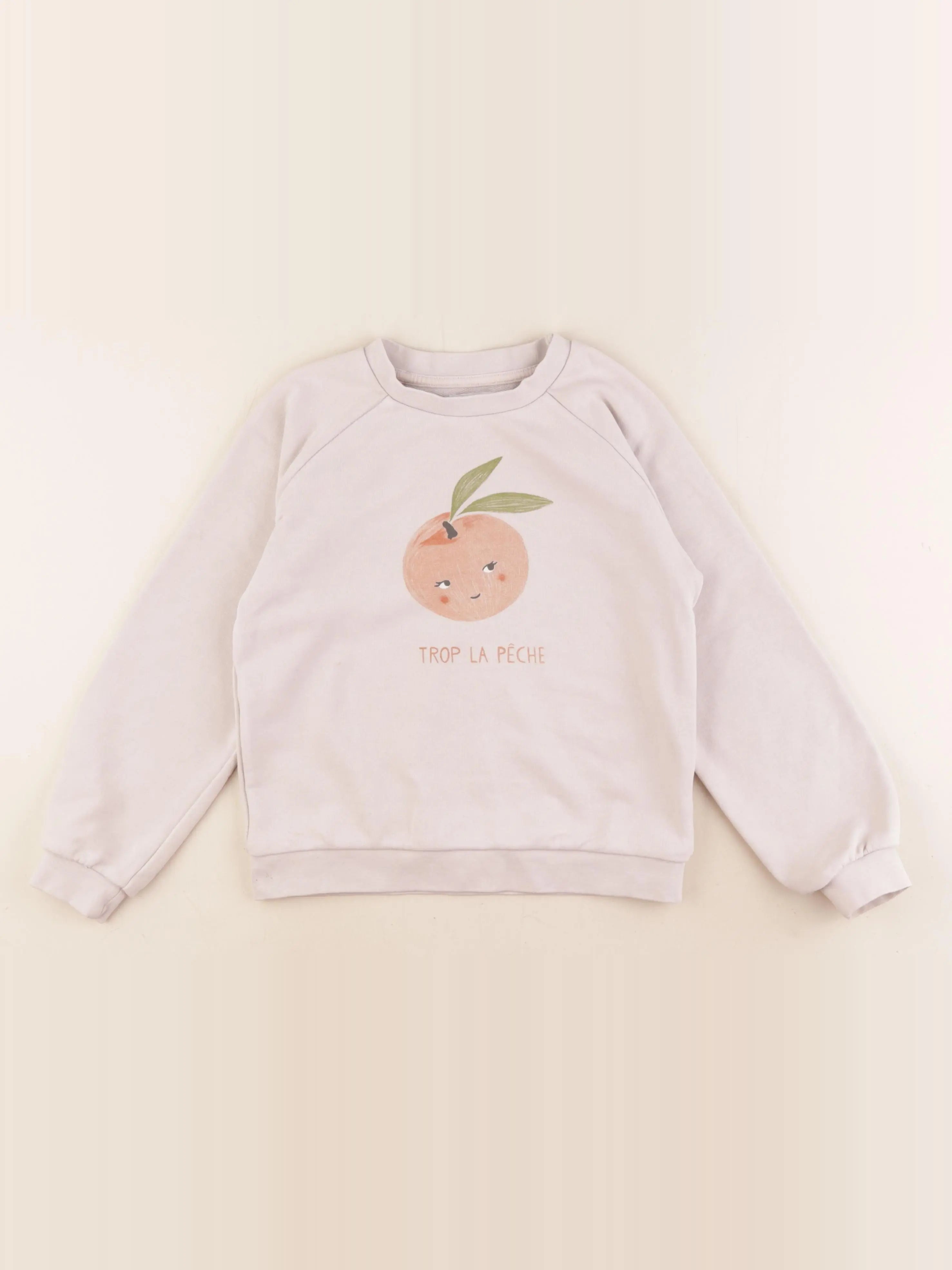 Vertbaudet - sweat beige - 8 ans