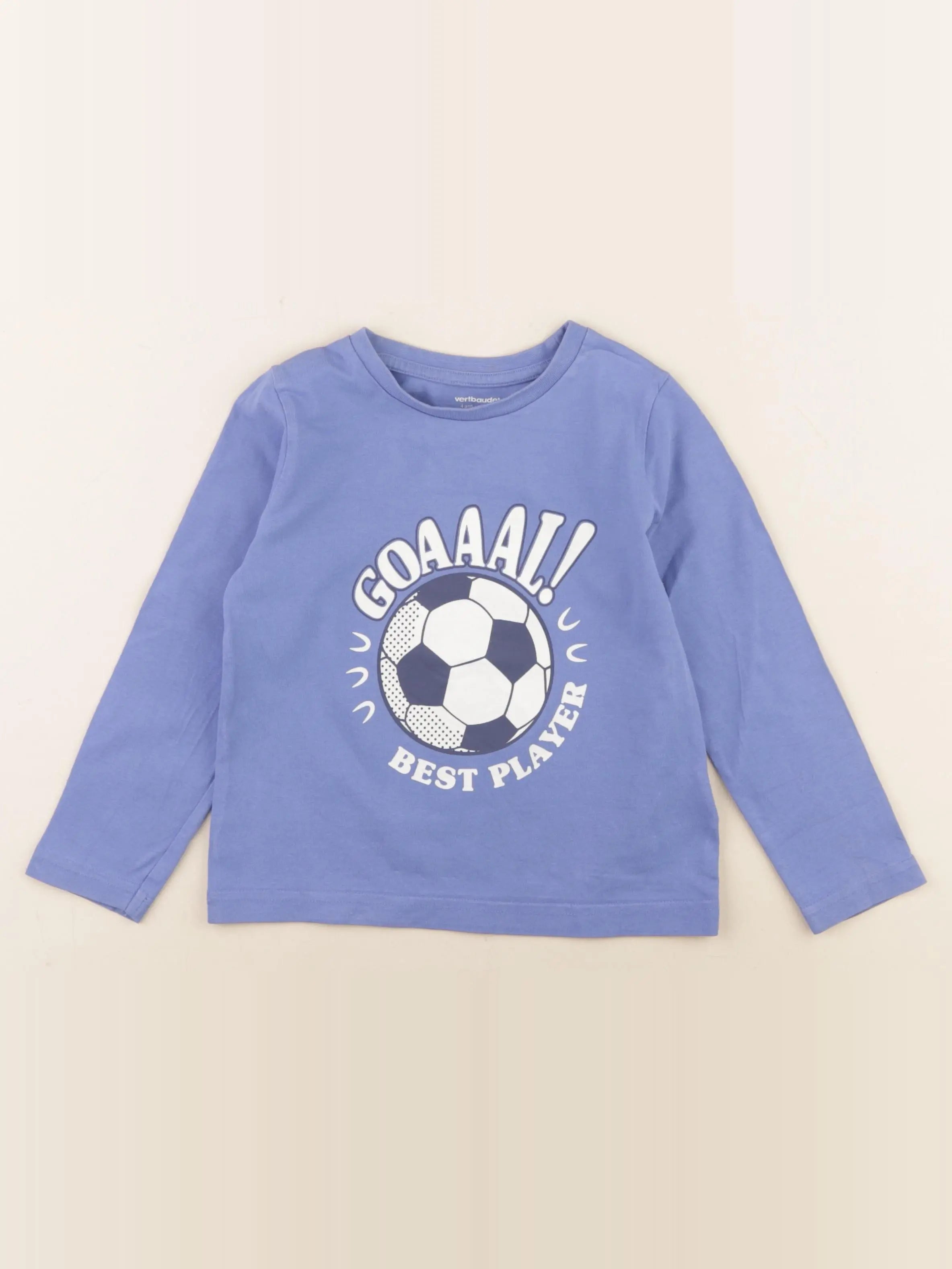 Vertbaudet - tee-shirt bleu - 4 ans