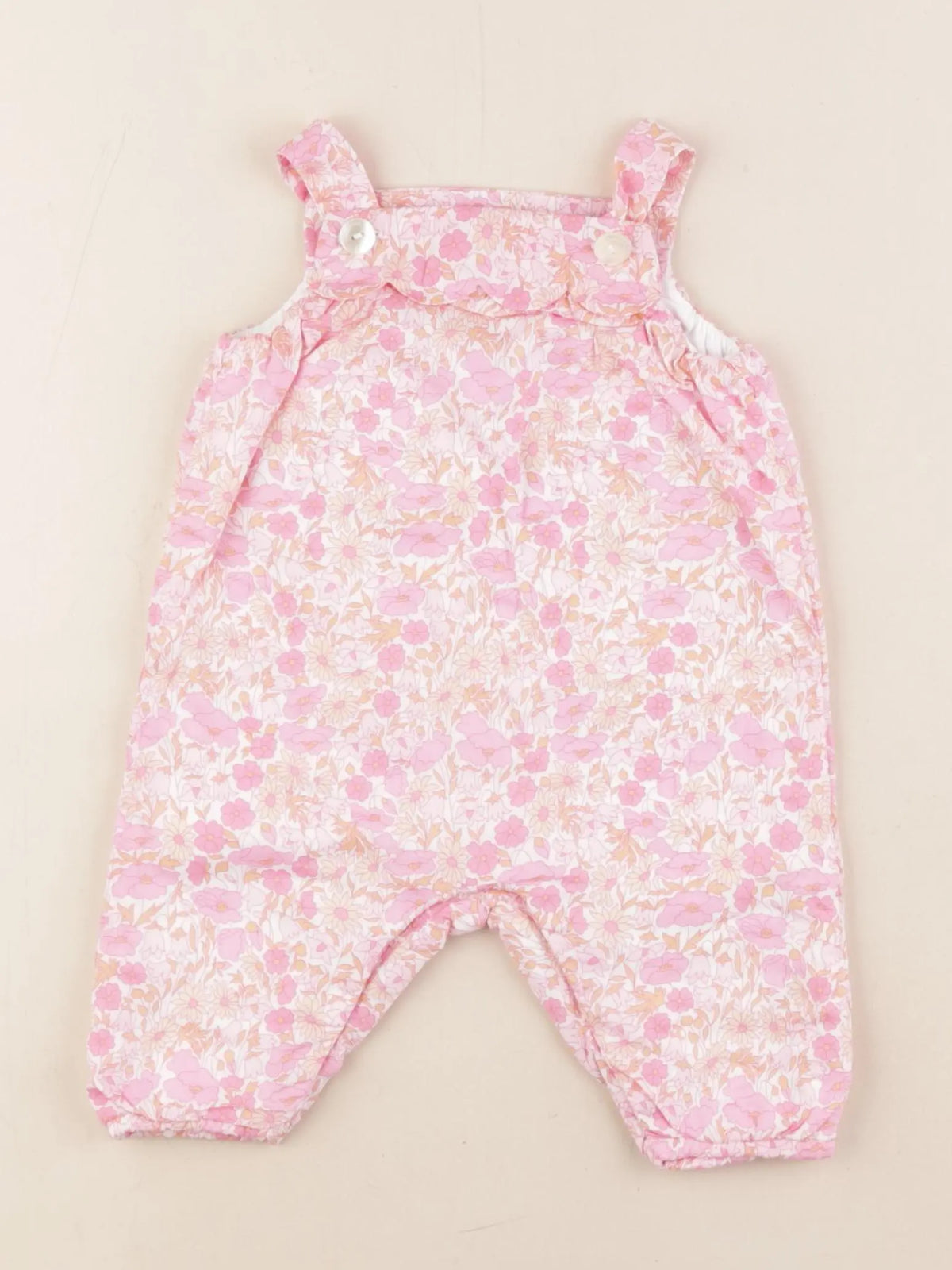 Jacadi - salopette liberty rose - 3 mois