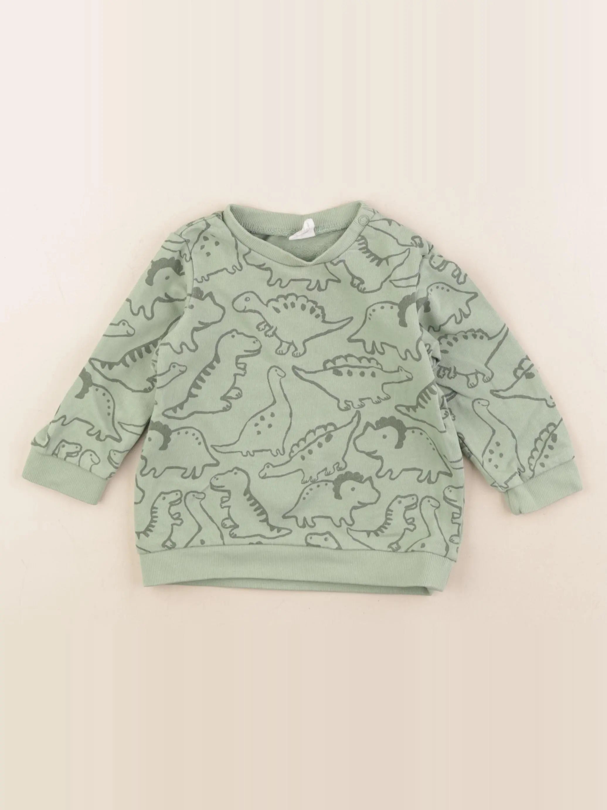 H&M - sweat vert - 12/18 mois
