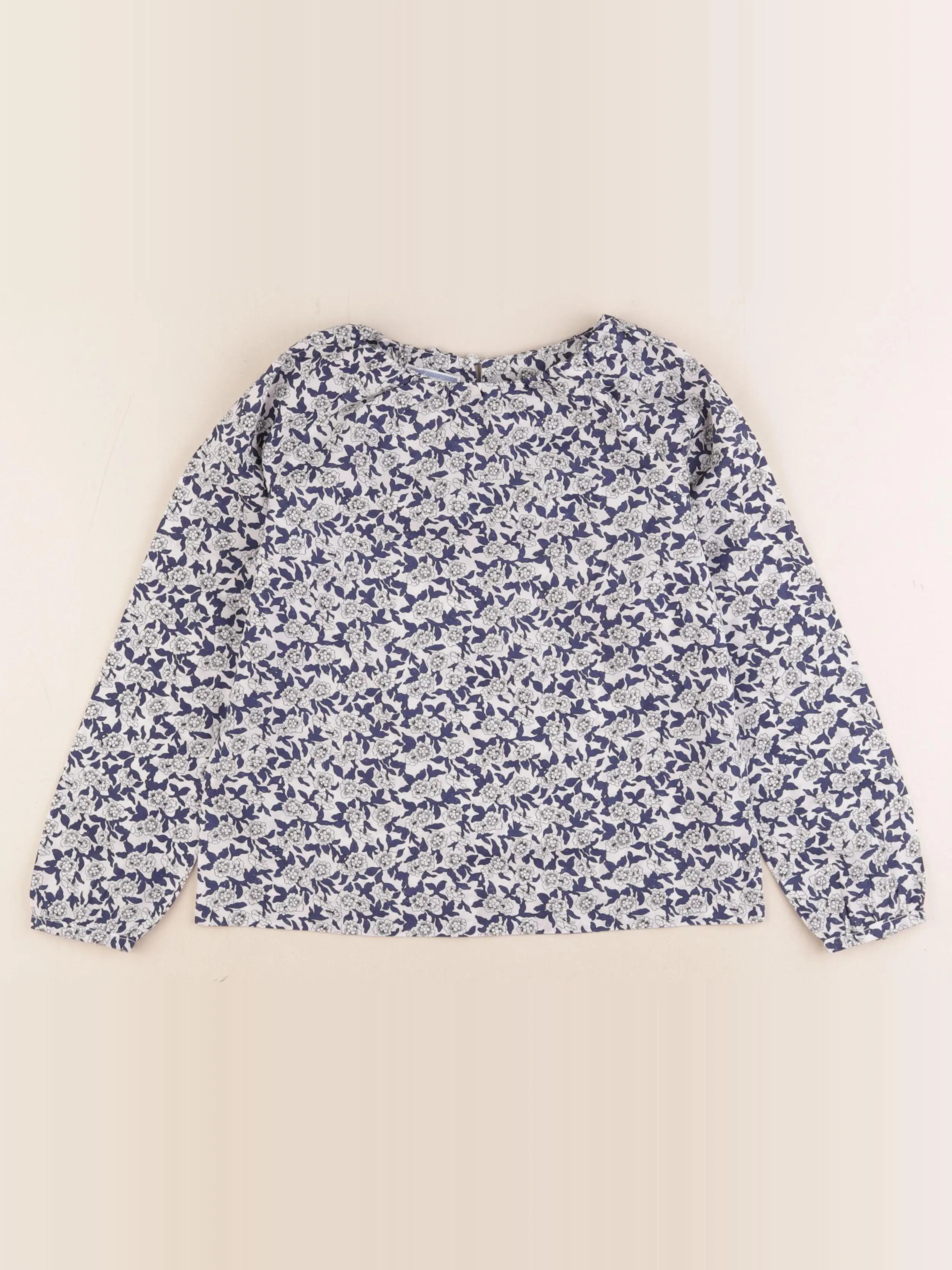 Jacadi - blouse liberty bleu, blanc - 6 ans