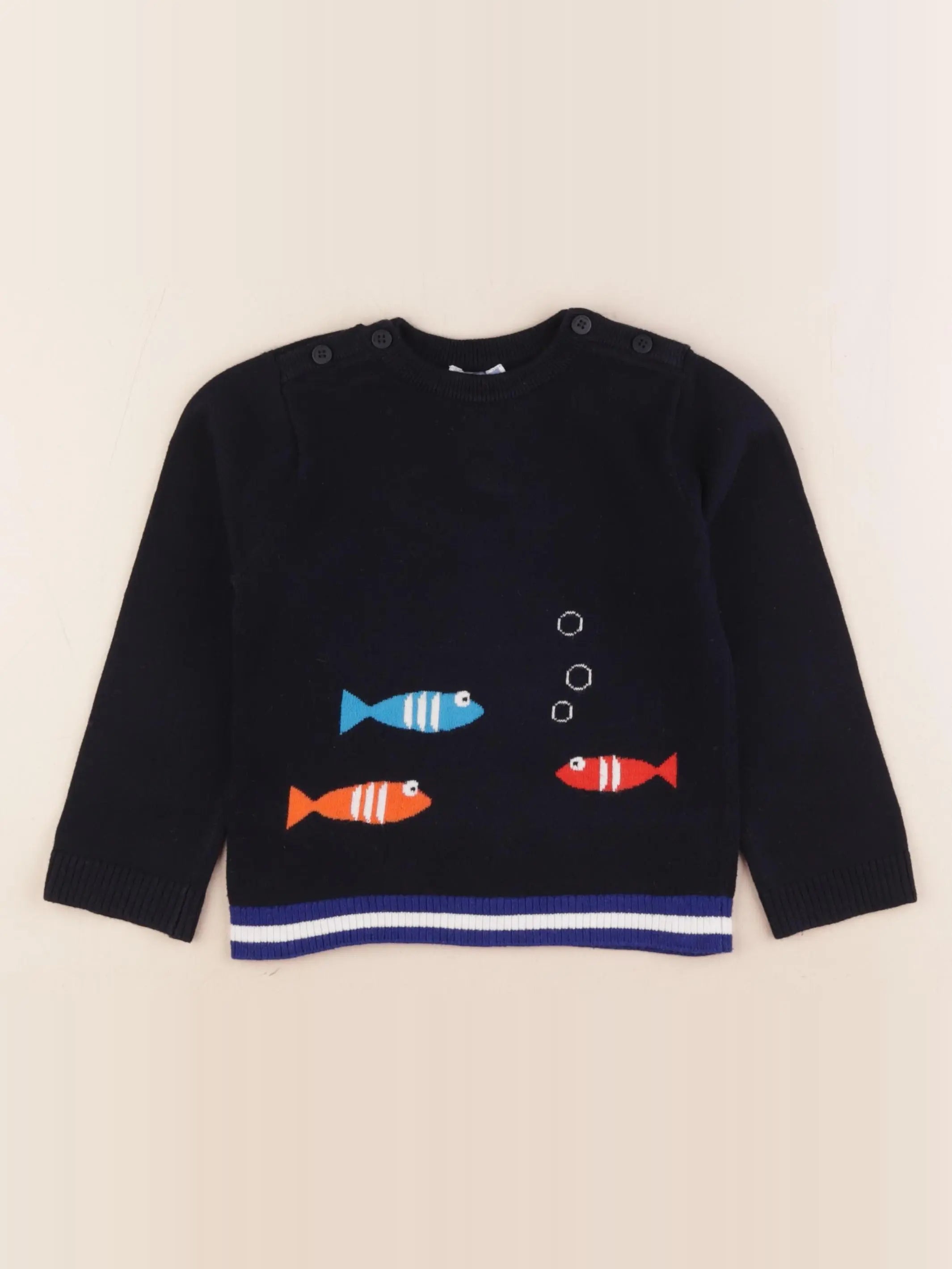 Jacadi - pull imprimé au dos bleu - 36 mois