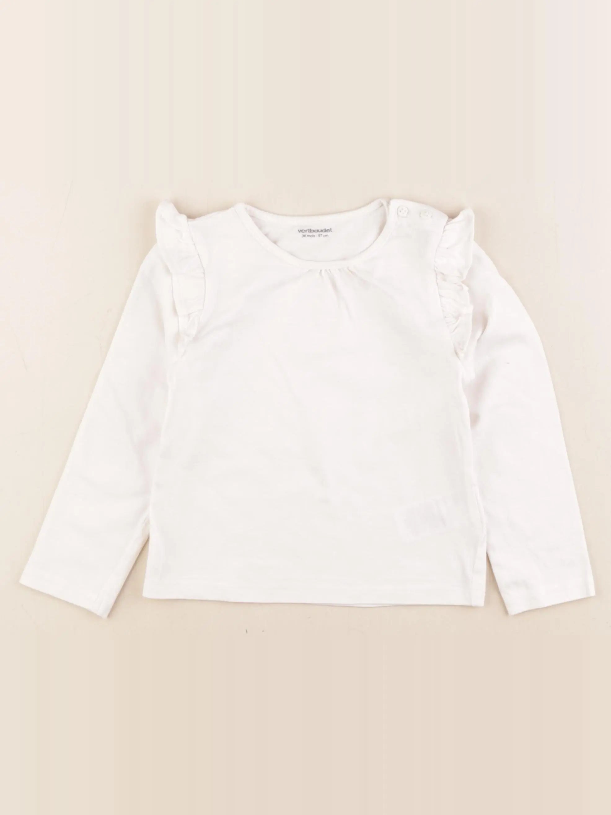 Vertbaudet - tee-shirt blanc - 36 mois