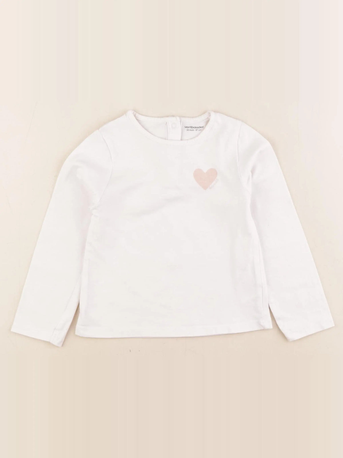 Vertbaudet - tee-shirt blanc - 36 mois