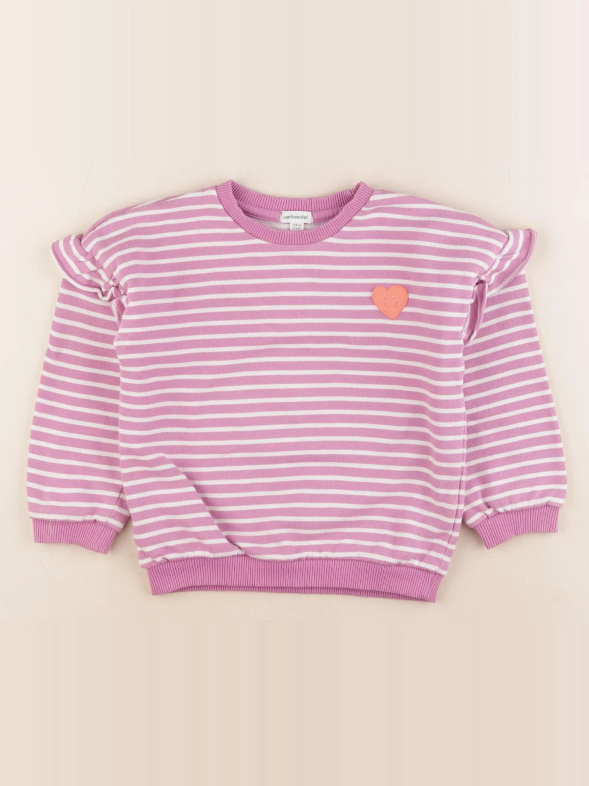 Vertbaudet - sweat violet - 6 ans