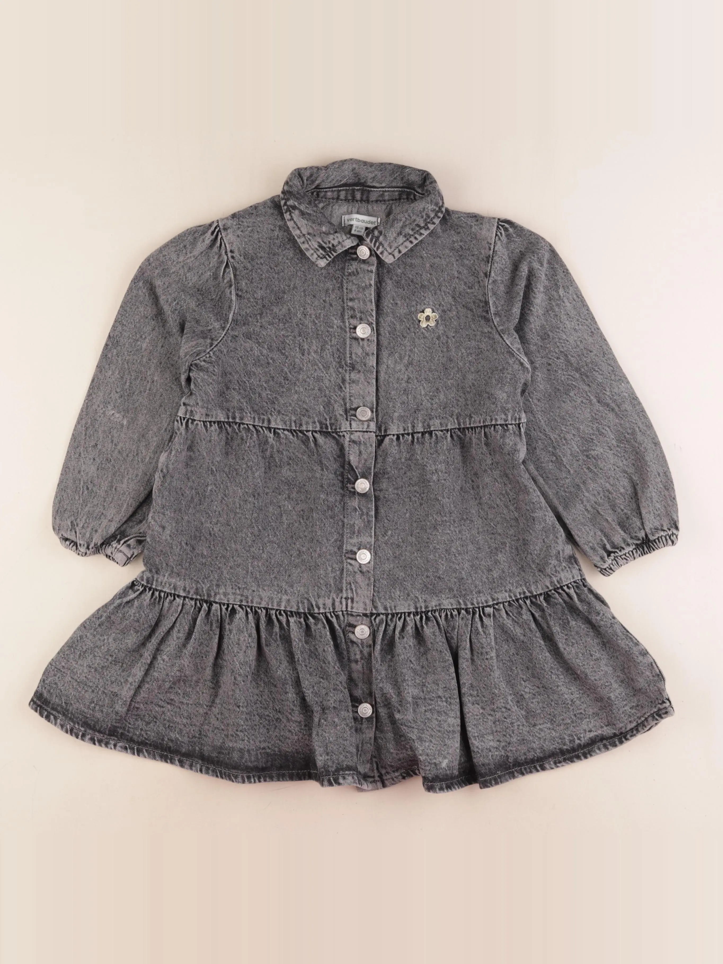 Vertbaudet - robe gris - 6 ans