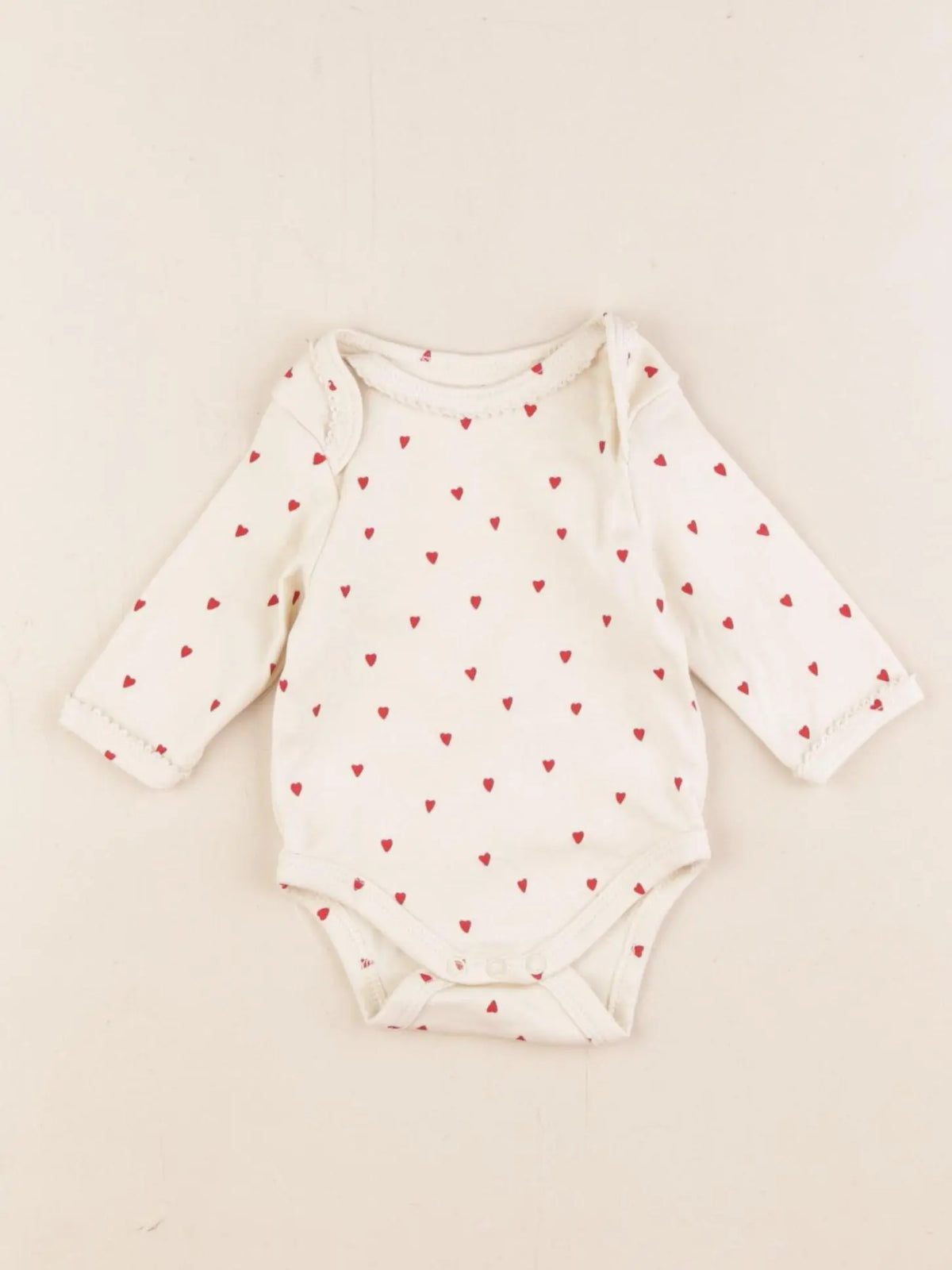 Vertbaudet - body blanc, rouge - 1 mois