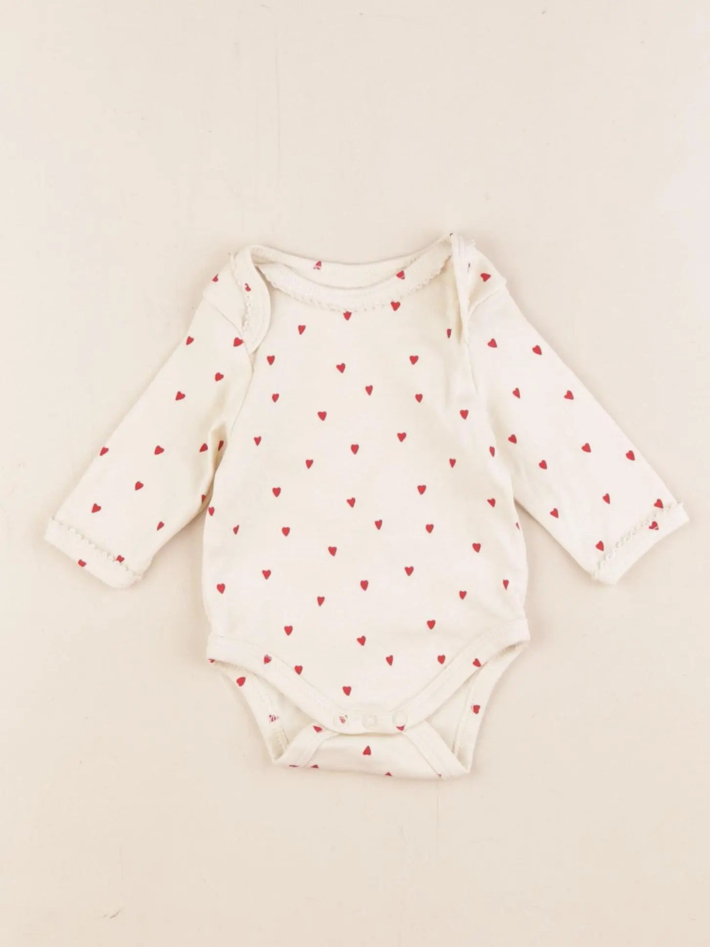 Vertbaudet - body blanc, rouge - 1 mois