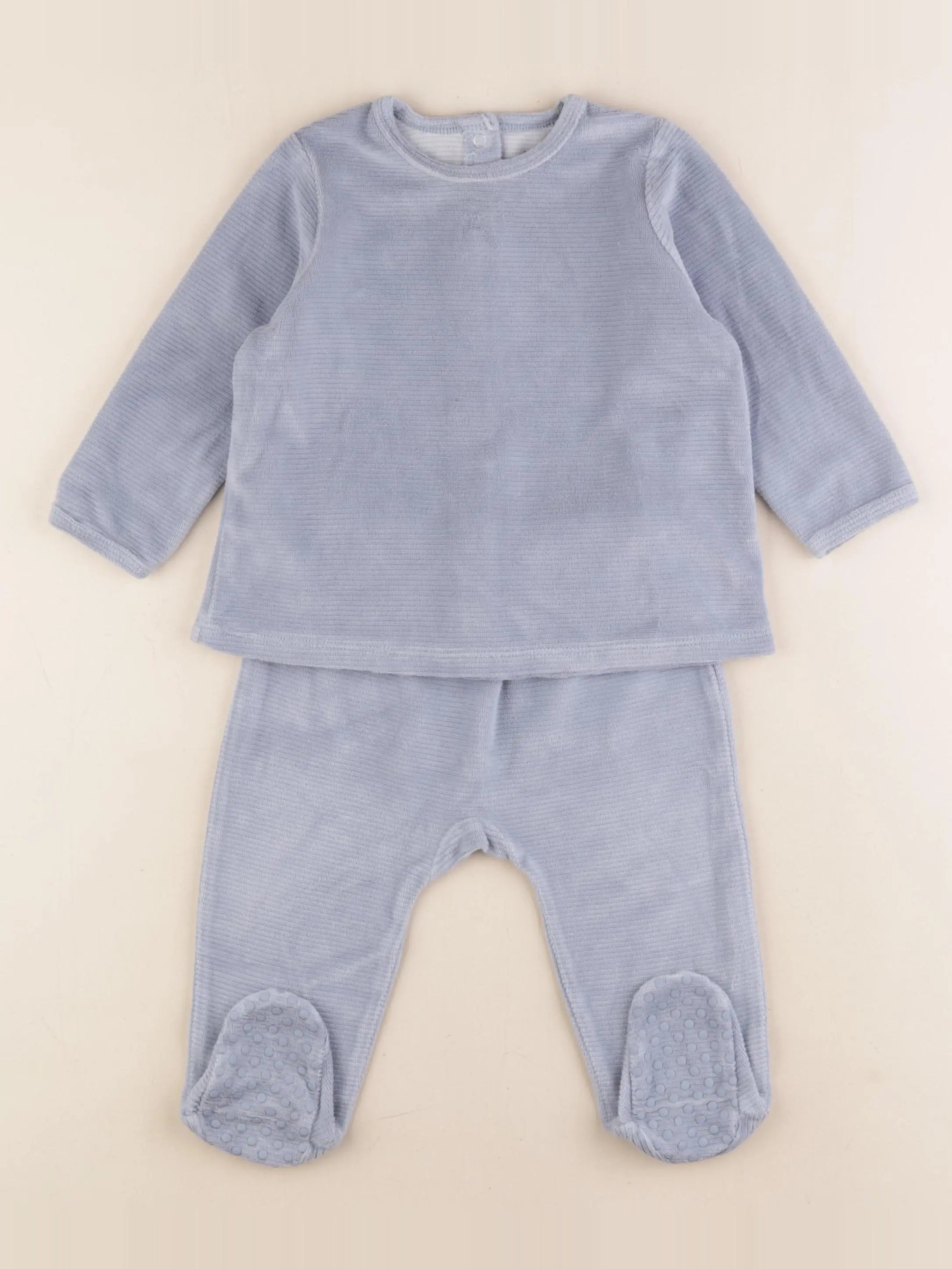 Vertbaudet - pyjama velours bleu - 18 mois