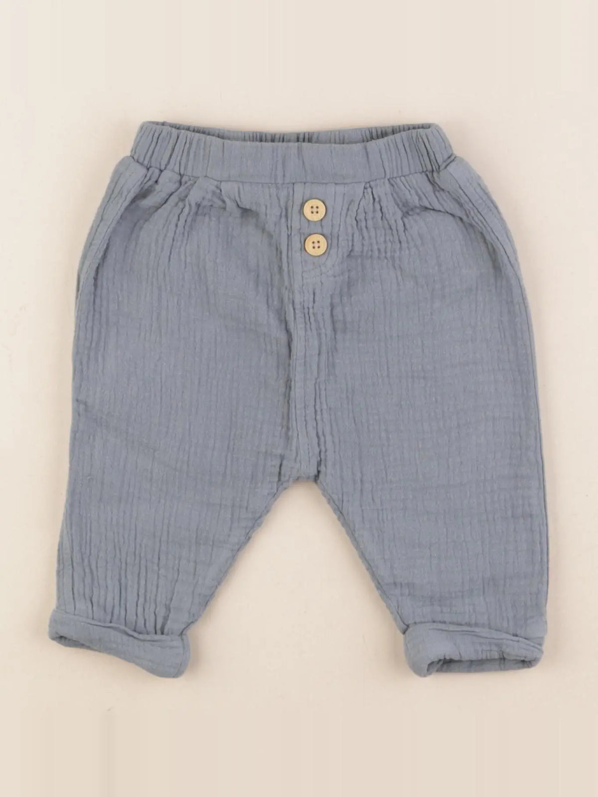Vertbaudet - pantalon bleu - 6 mois