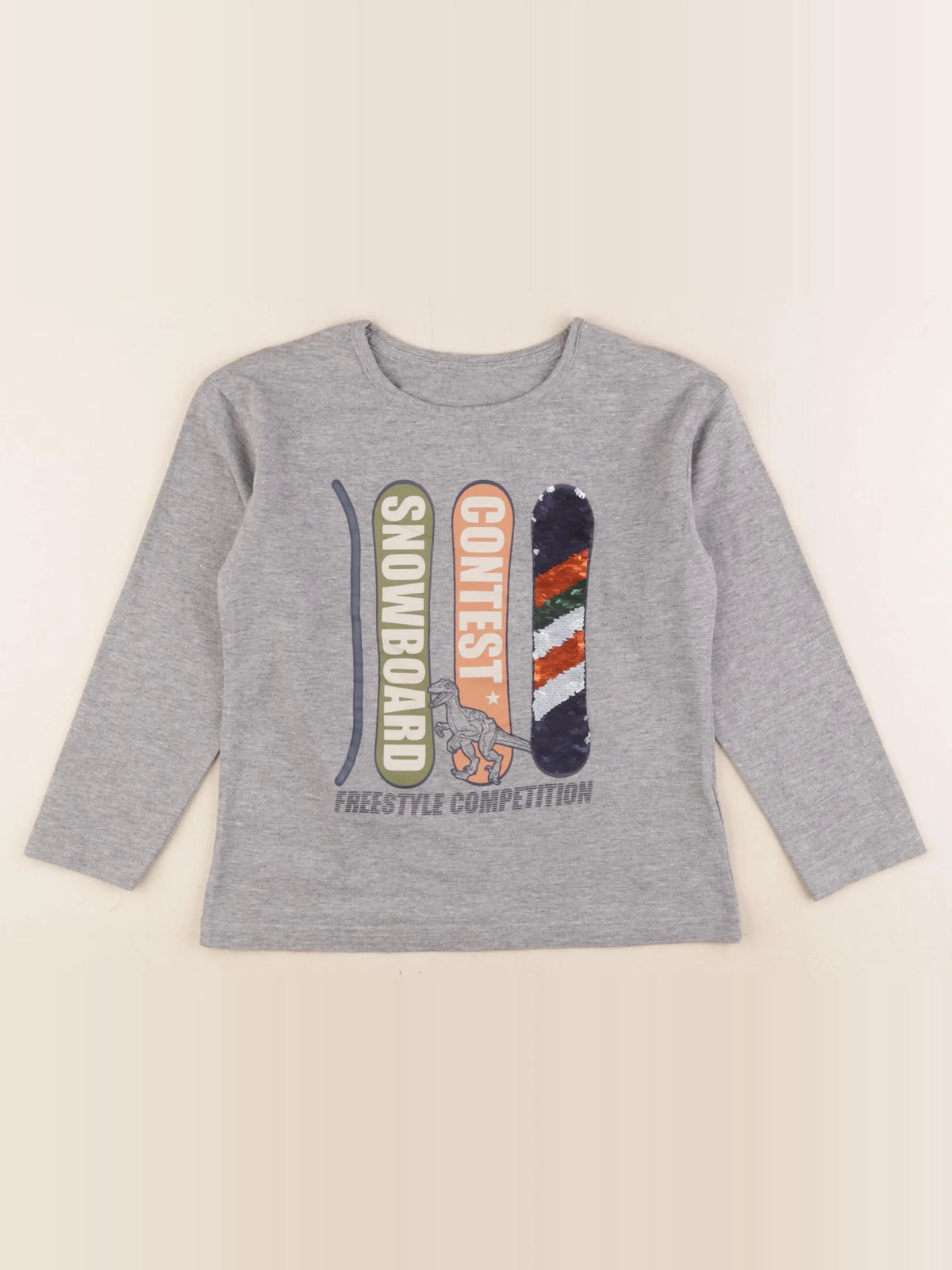 Vertbaudet - tee-shirt gris - 8 ans