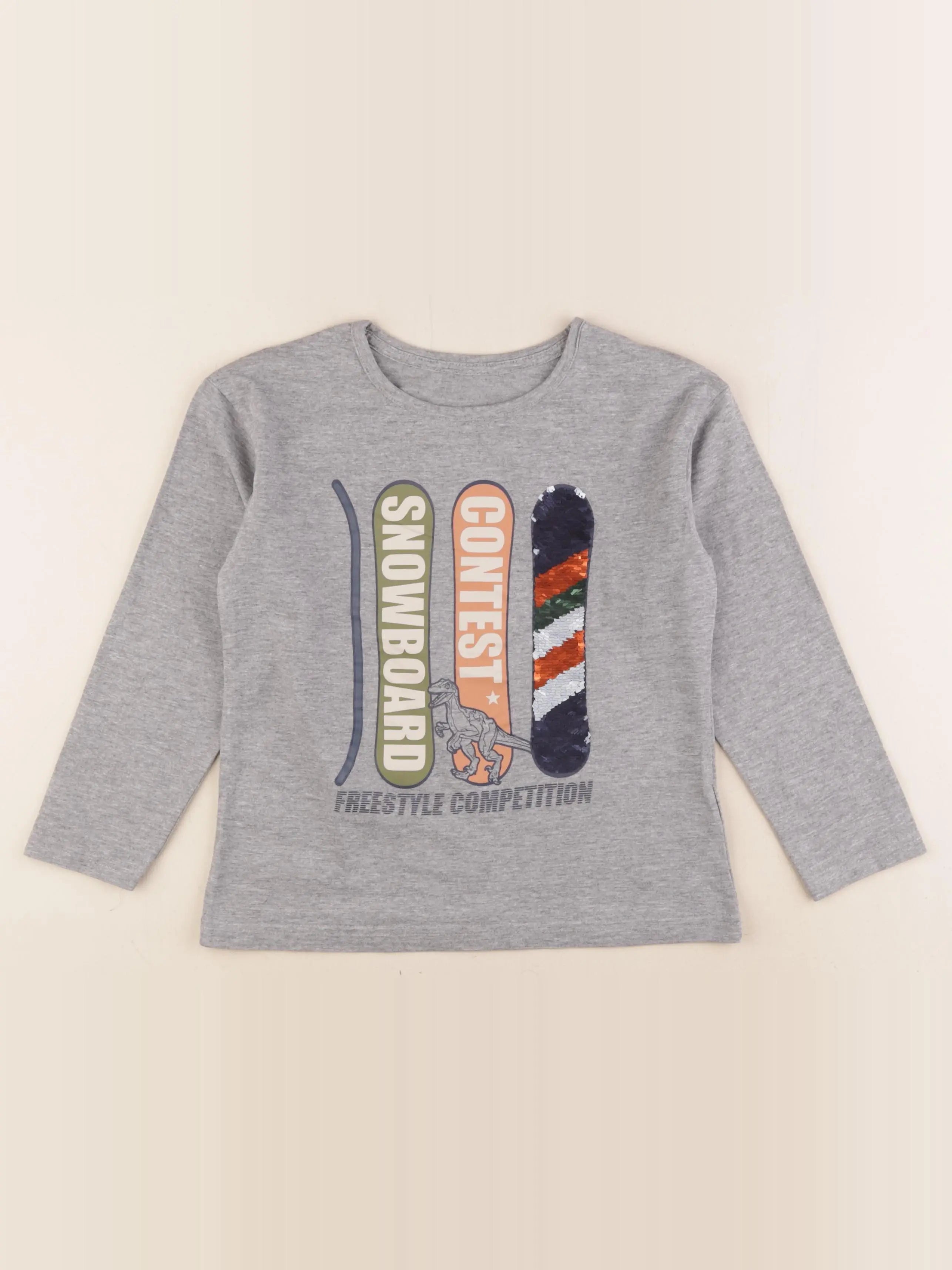 Vertbaudet - tee-shirt gris - 8 ans