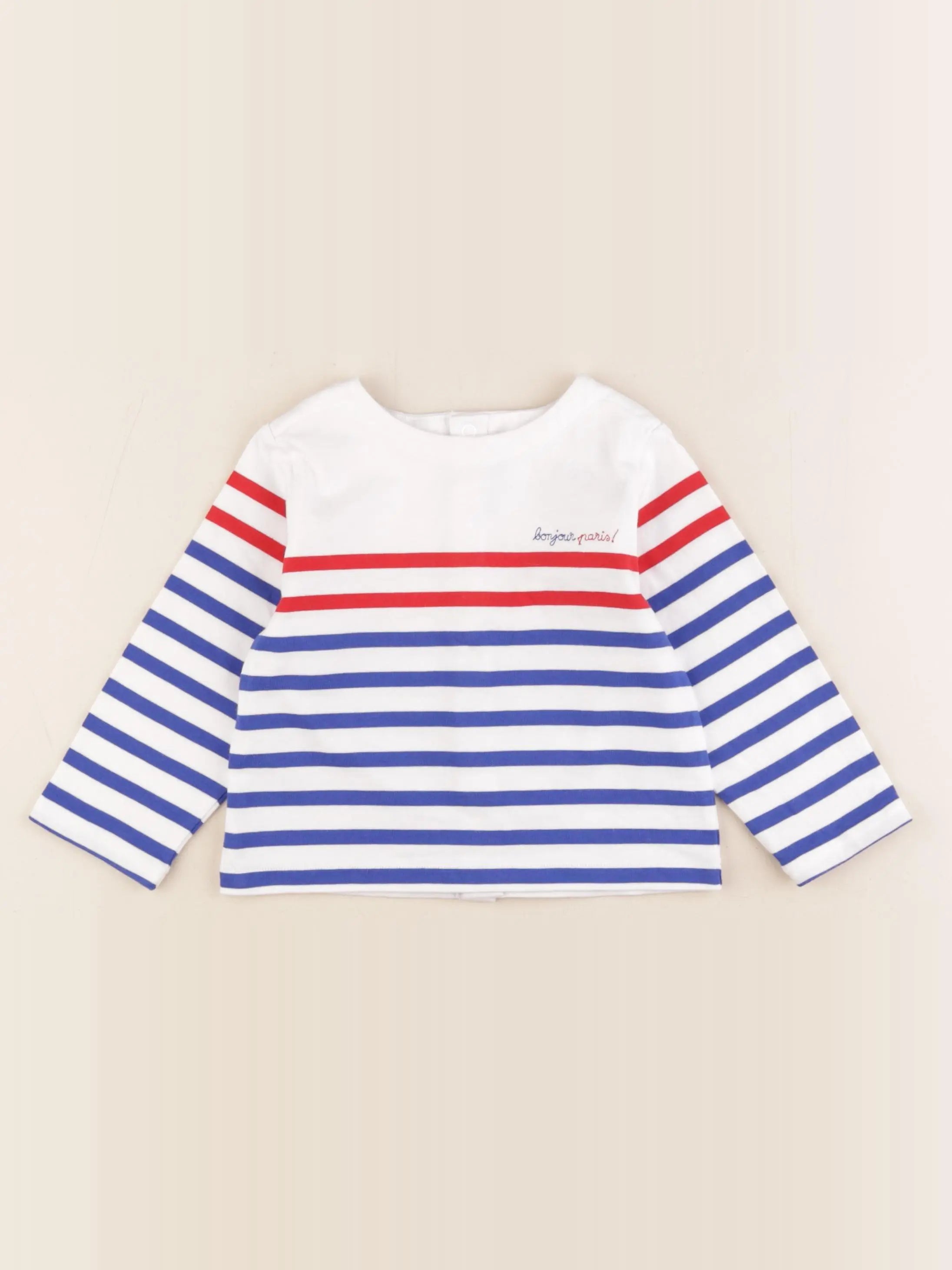 Jacadi - tee-shirt bleu, rouge - 18 mois