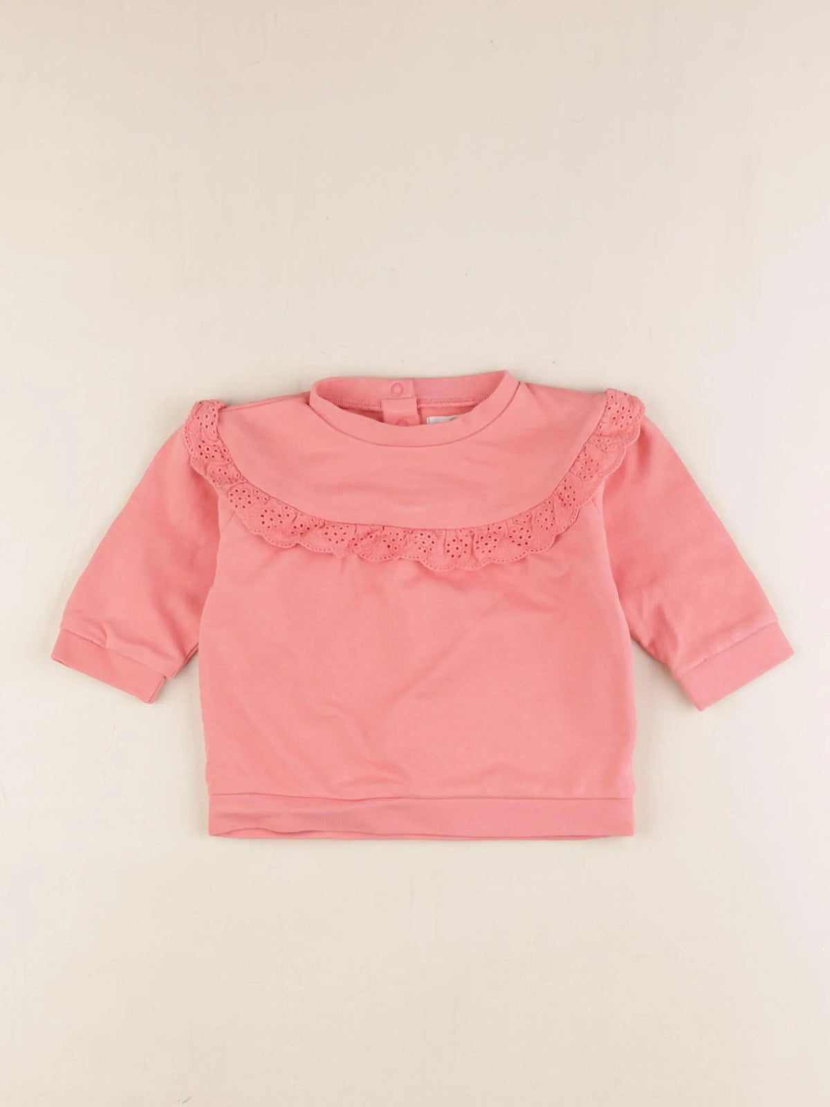 Vertbaudet - sweat rose - 9 mois