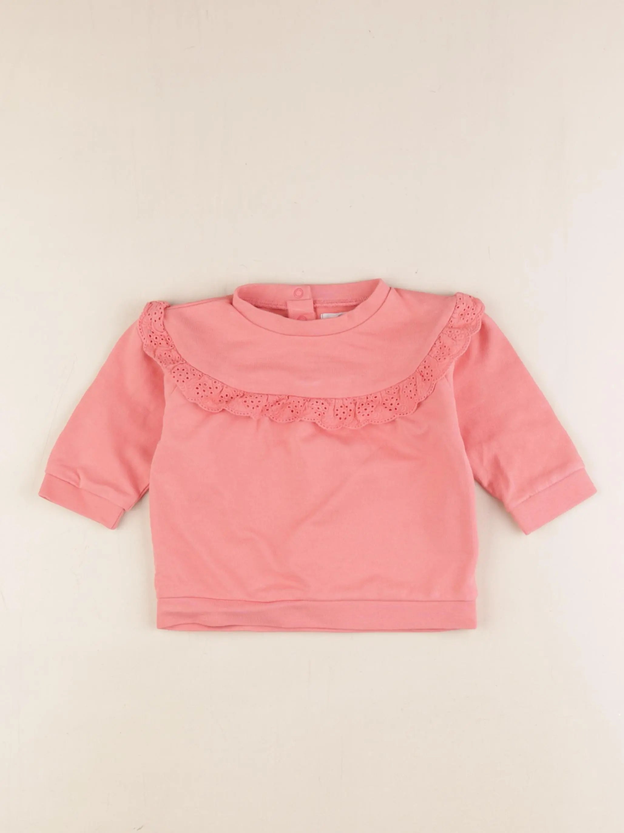 Vertbaudet - sweat rose - 9 mois