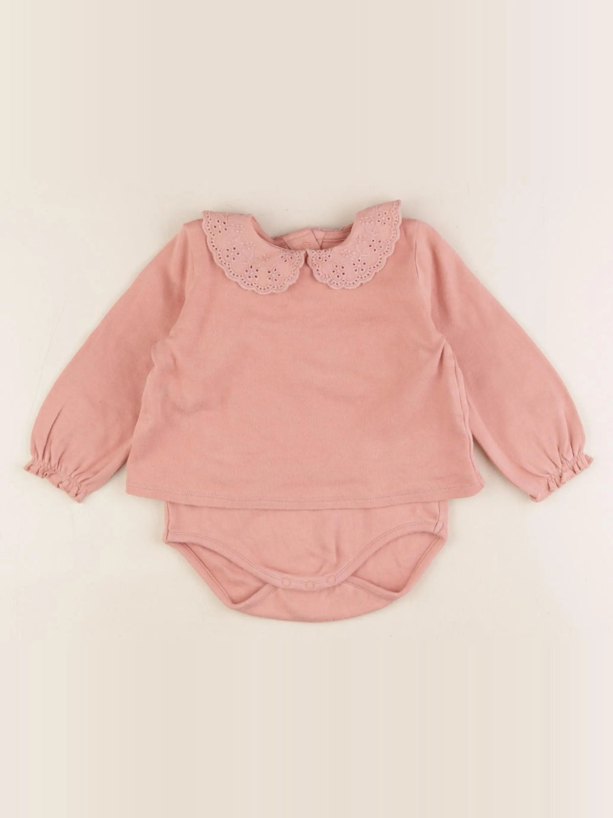 Vertbaudet - body tee-shirt rose - 12 mois