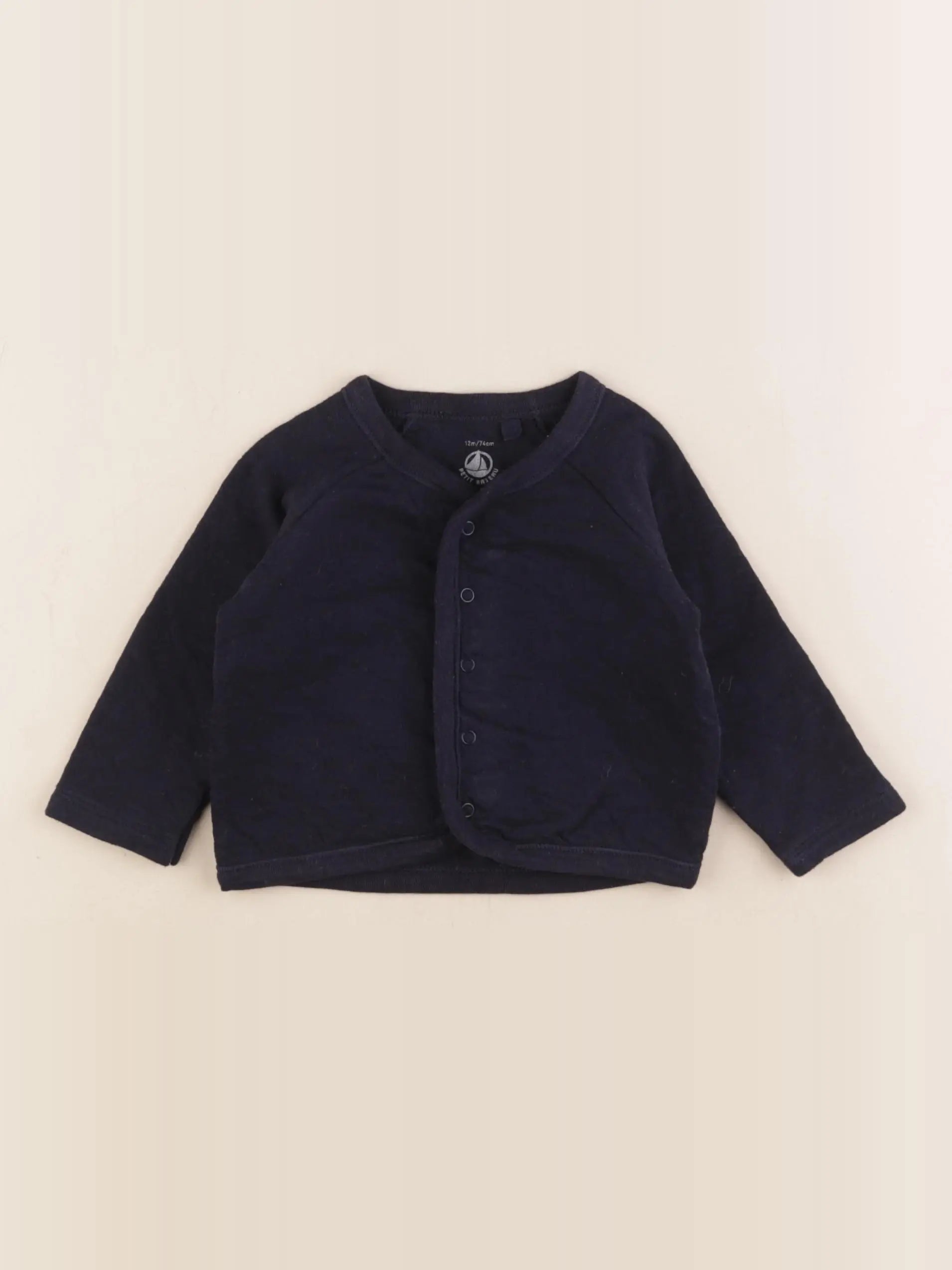 Petit Bateau - gilet bleu - 12 mois