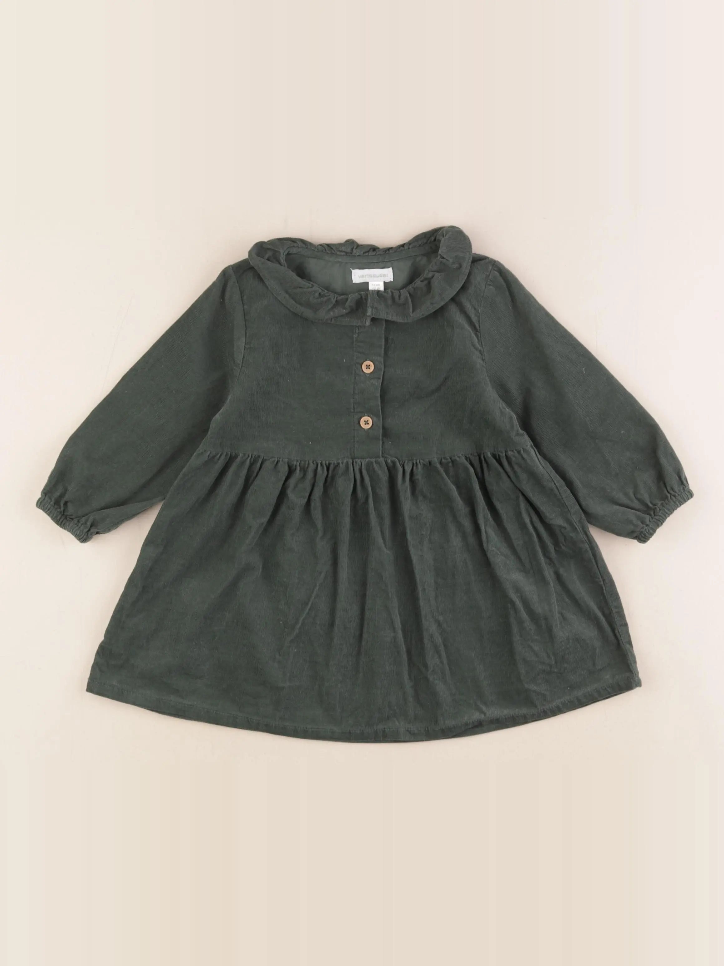 Vertbaudet - robe vert - 12 mois