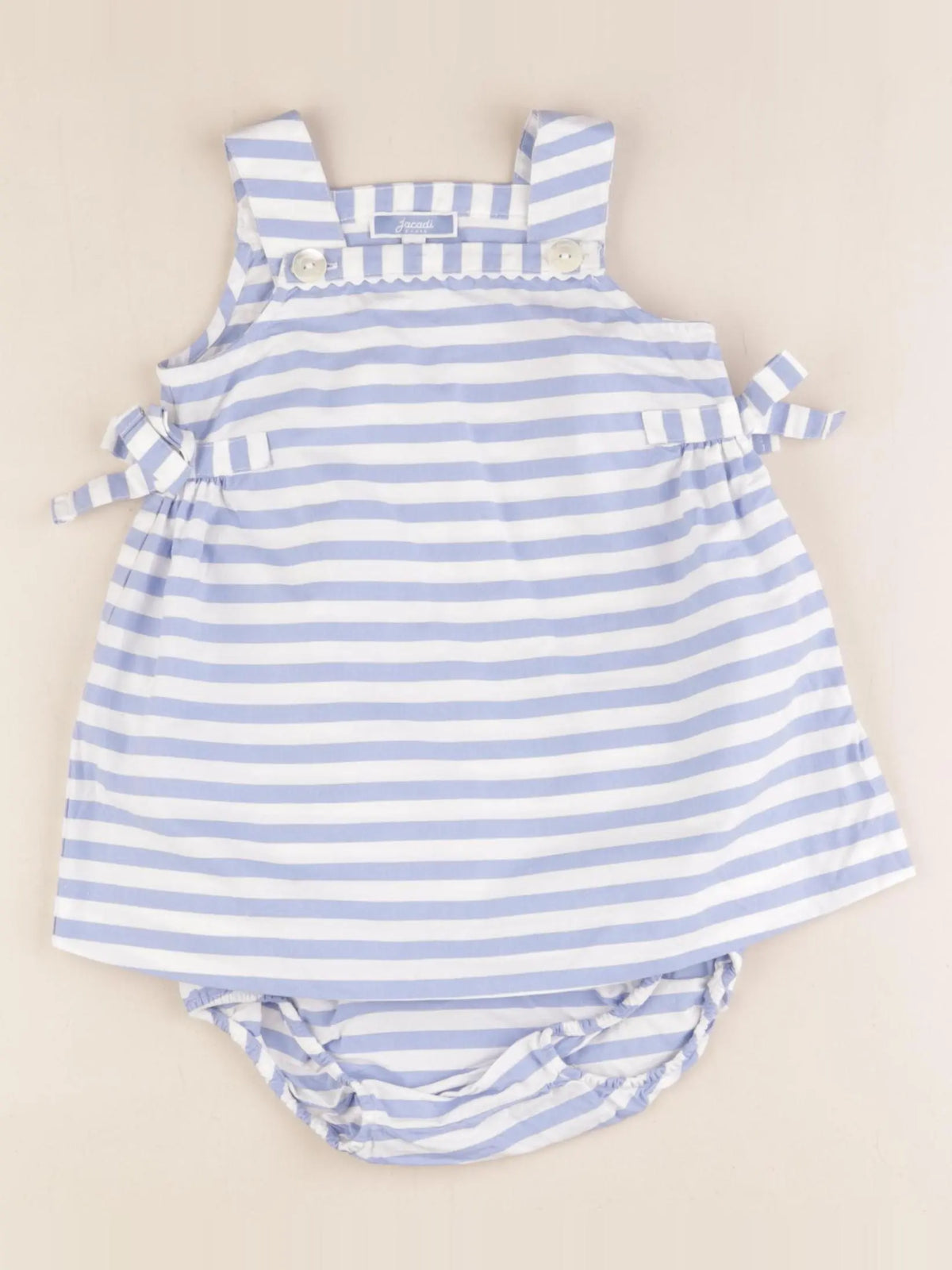 Jacadi - robe blanc, bleu - 6 mois