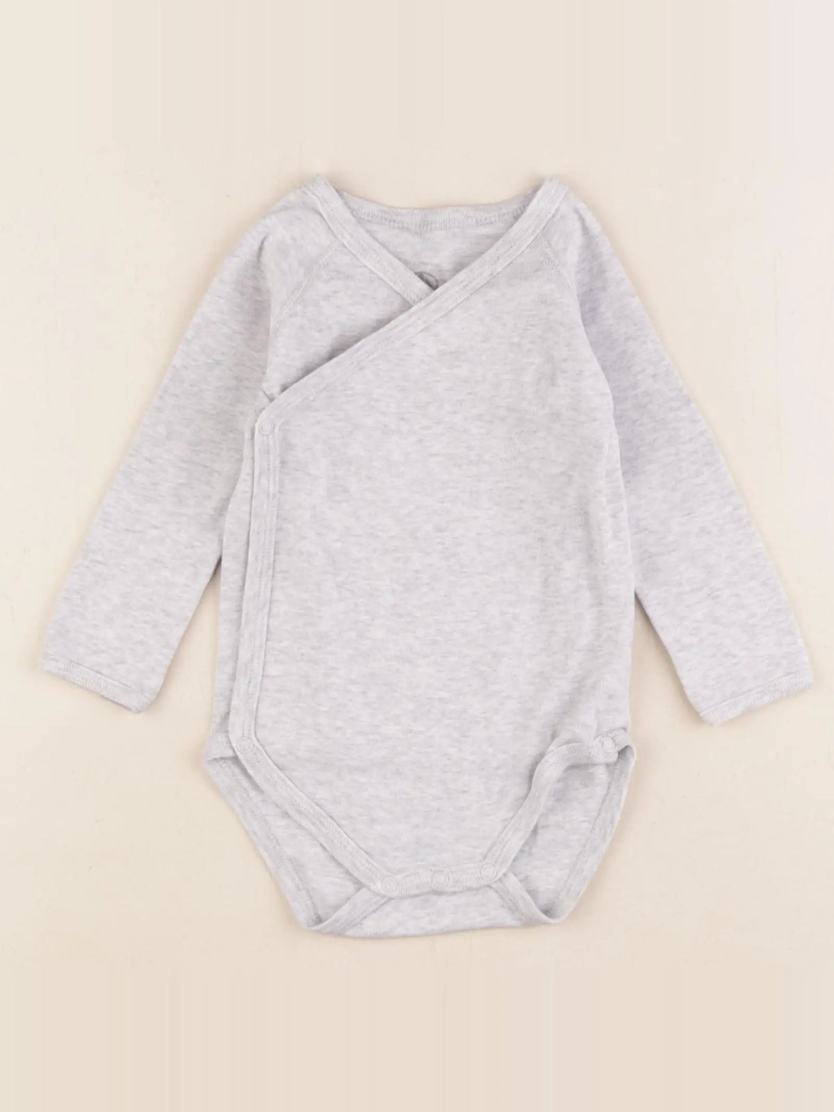 Petit Bateau - body gris - 12 mois