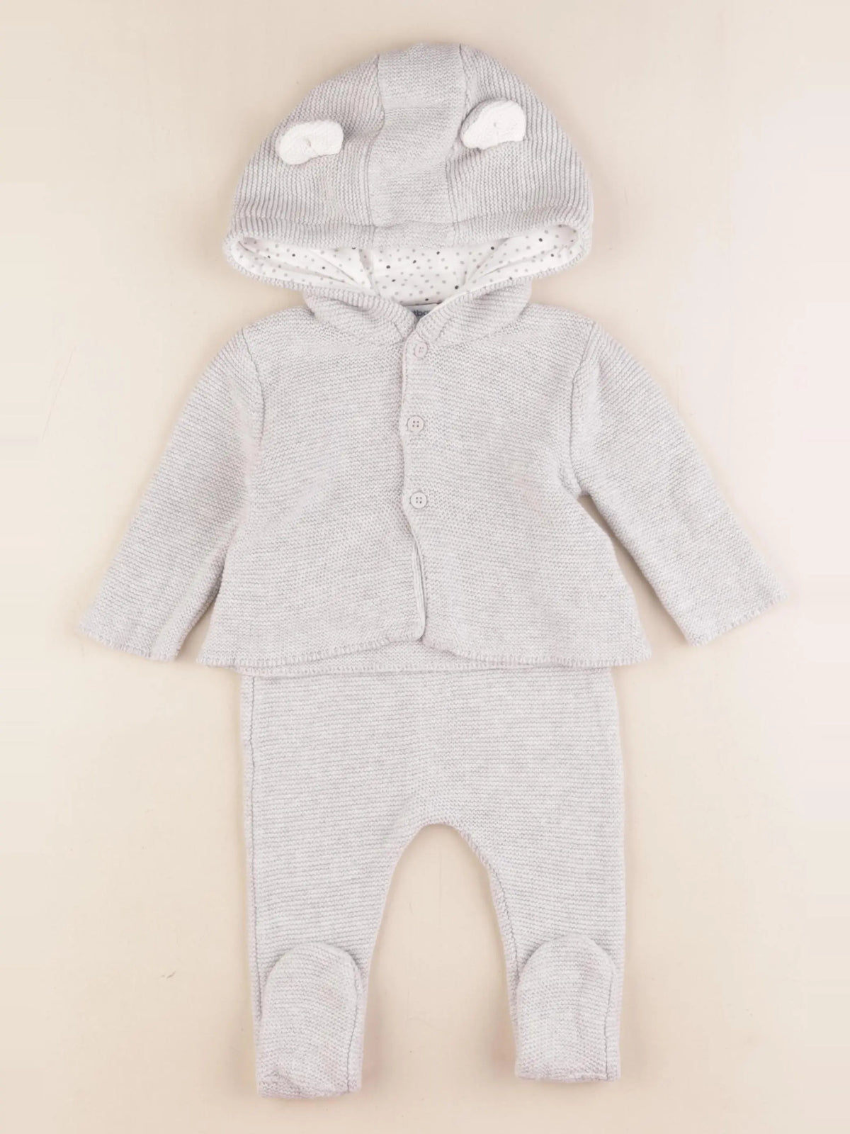 Vertbaudet - ensemble gris - 6 mois