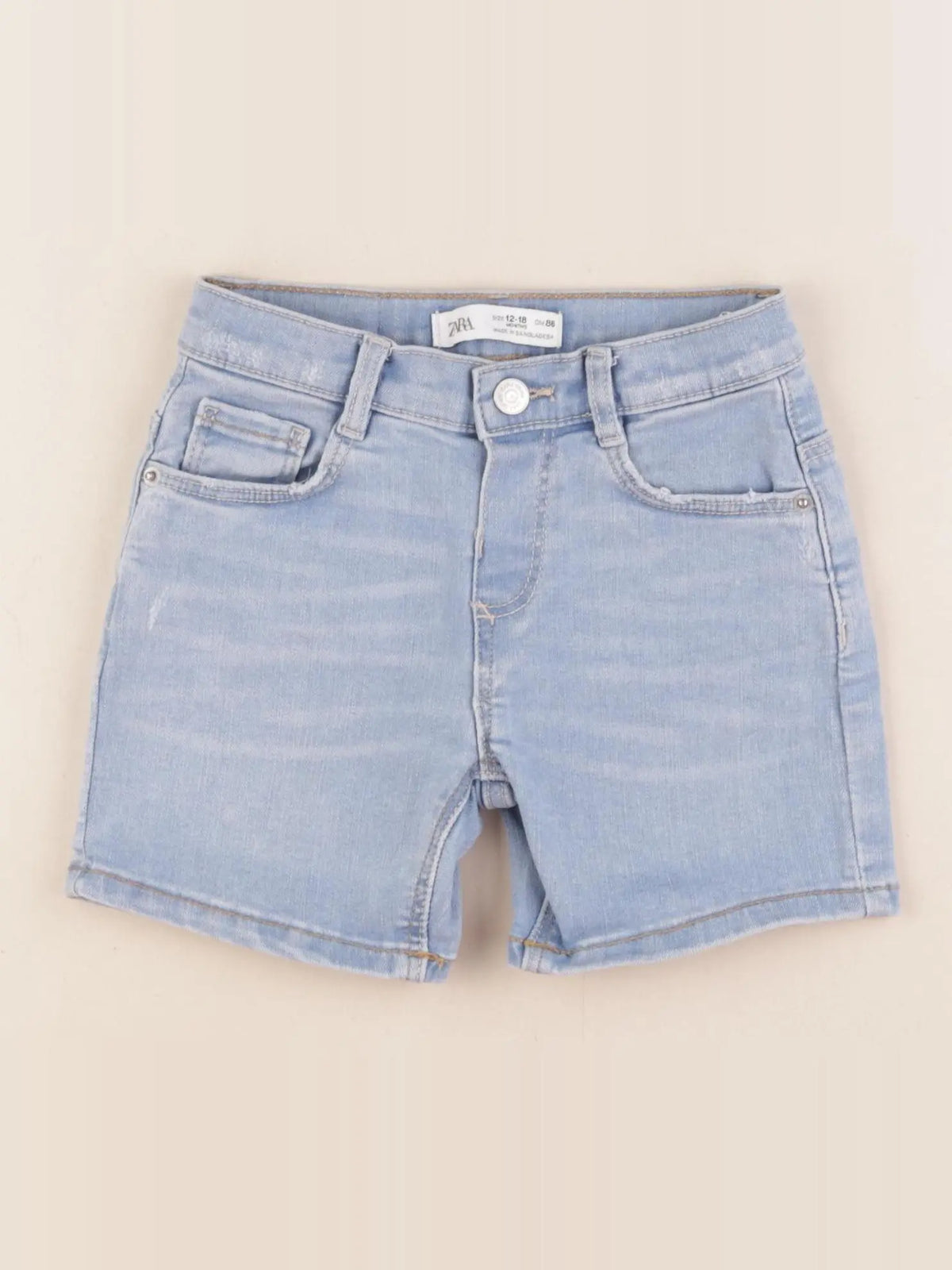 Zara - short bleu - 12/18 mois