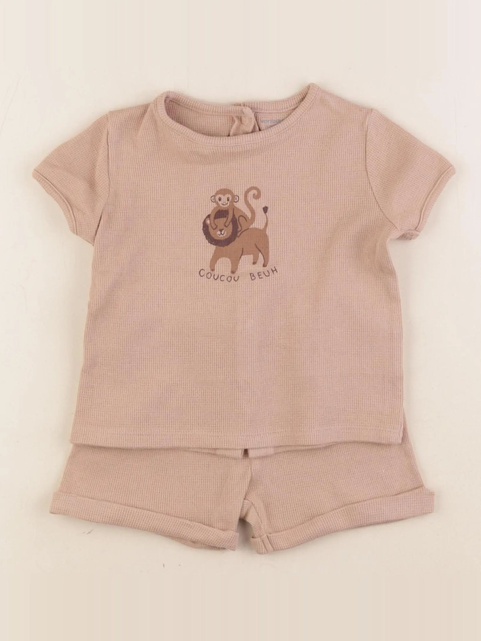 Vertbaudet - ensemble beige - 24 mois