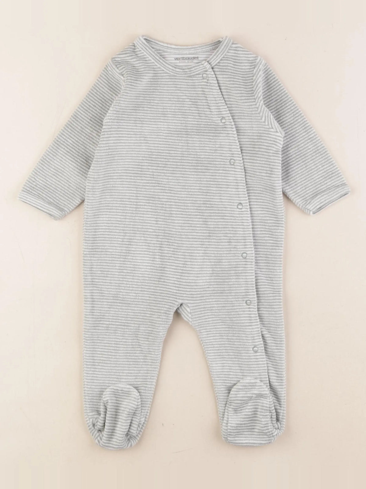 Vertbaudet - pyjama velours vert - 6 mois