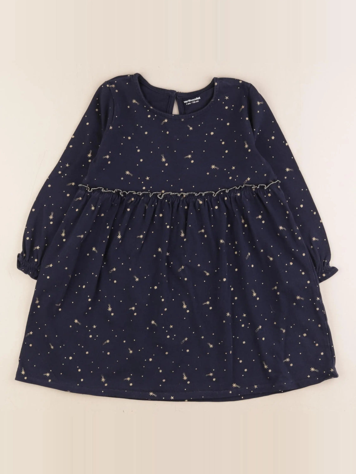 Vertbaudet - robe bleu, or - 4 ans
