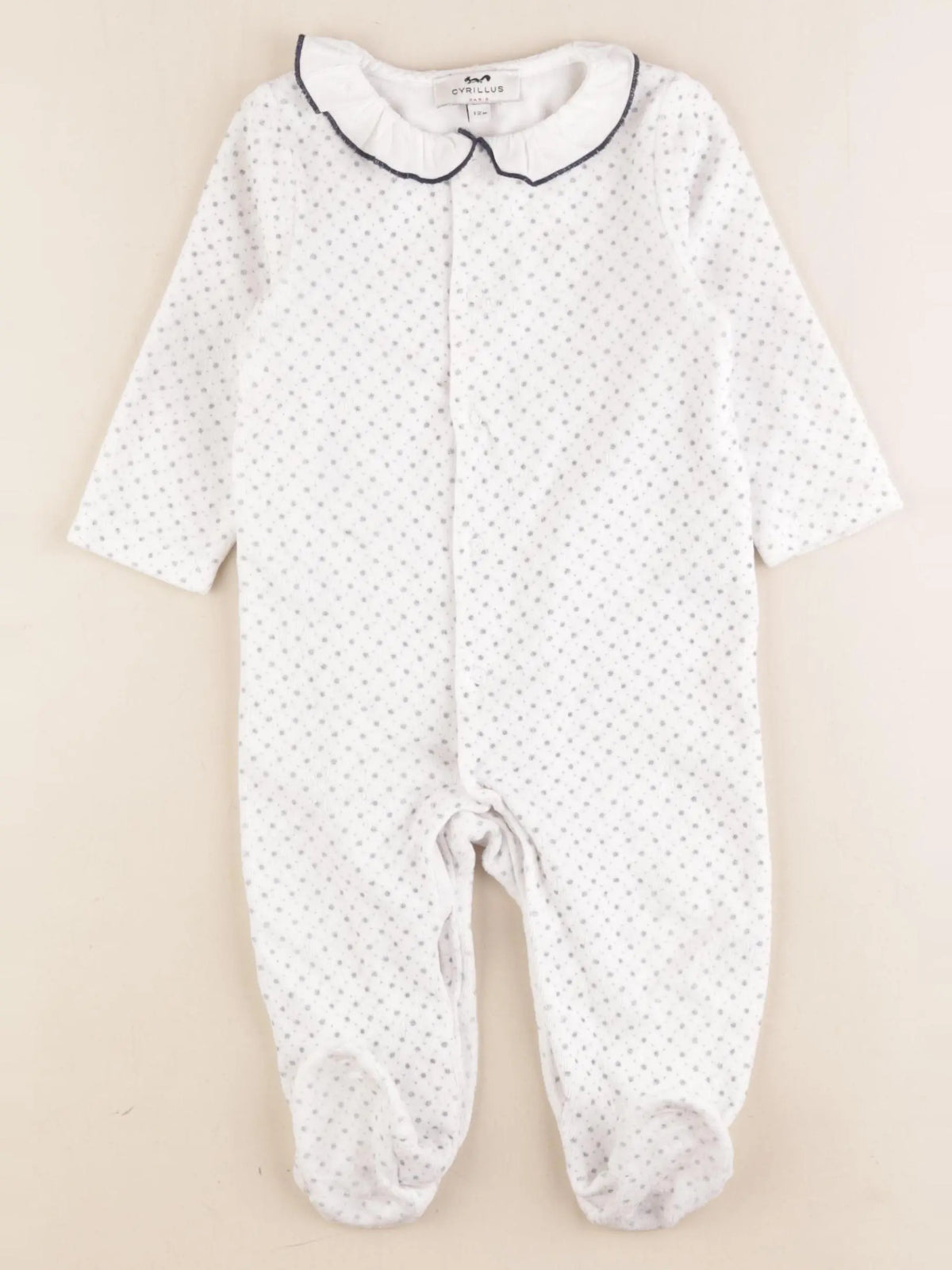 Cyrillus - pyjama velours blanc - 12 mois