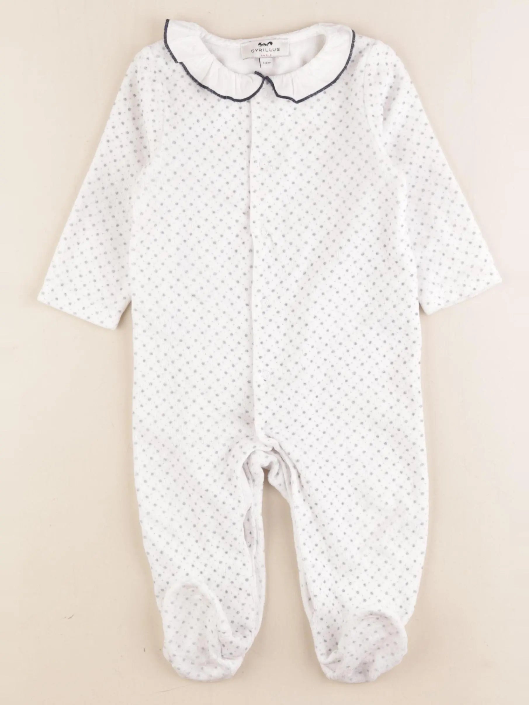 Cyrillus - pyjama velours blanc - 12 mois