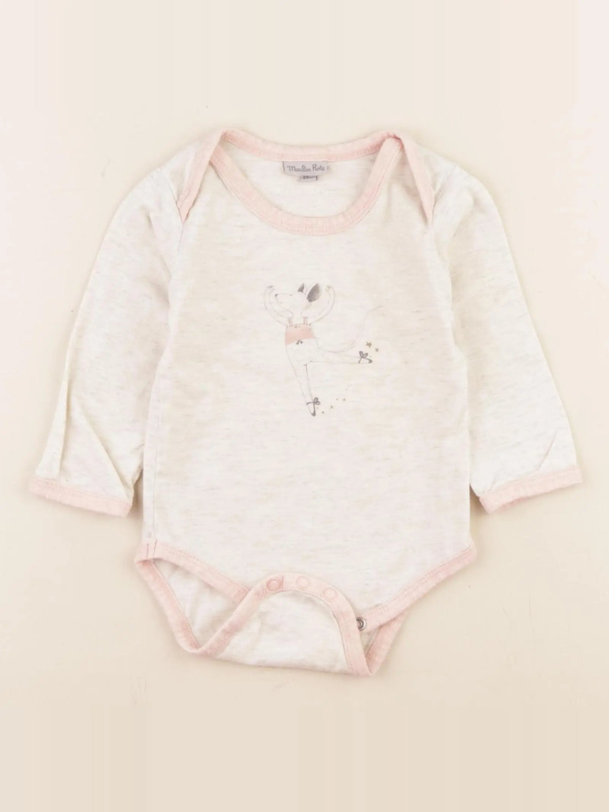 Moulin Roty - body beige, rose - 12 mois