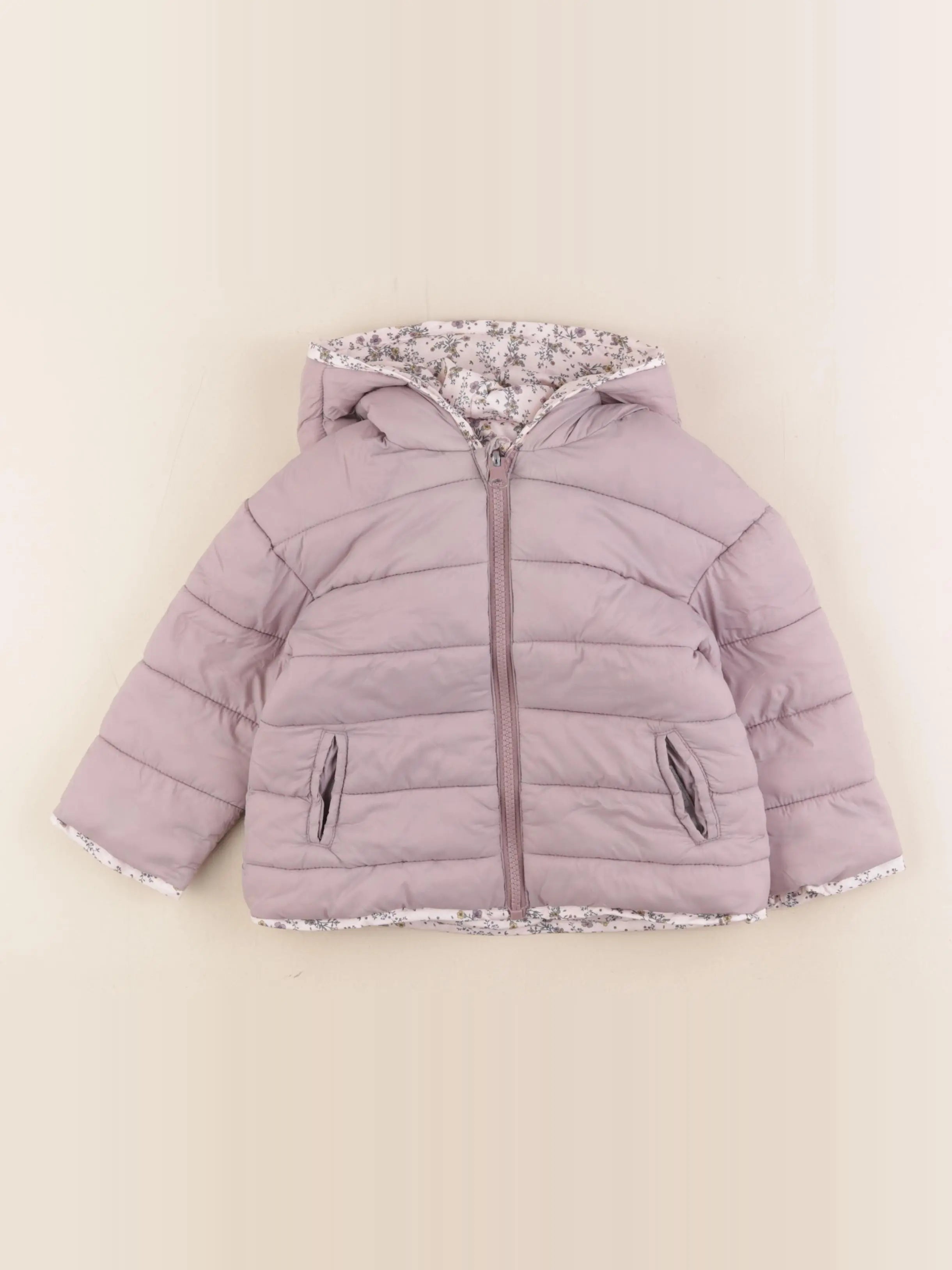 Vertbaudet - doudoune réversible violet, rose - 2 ans