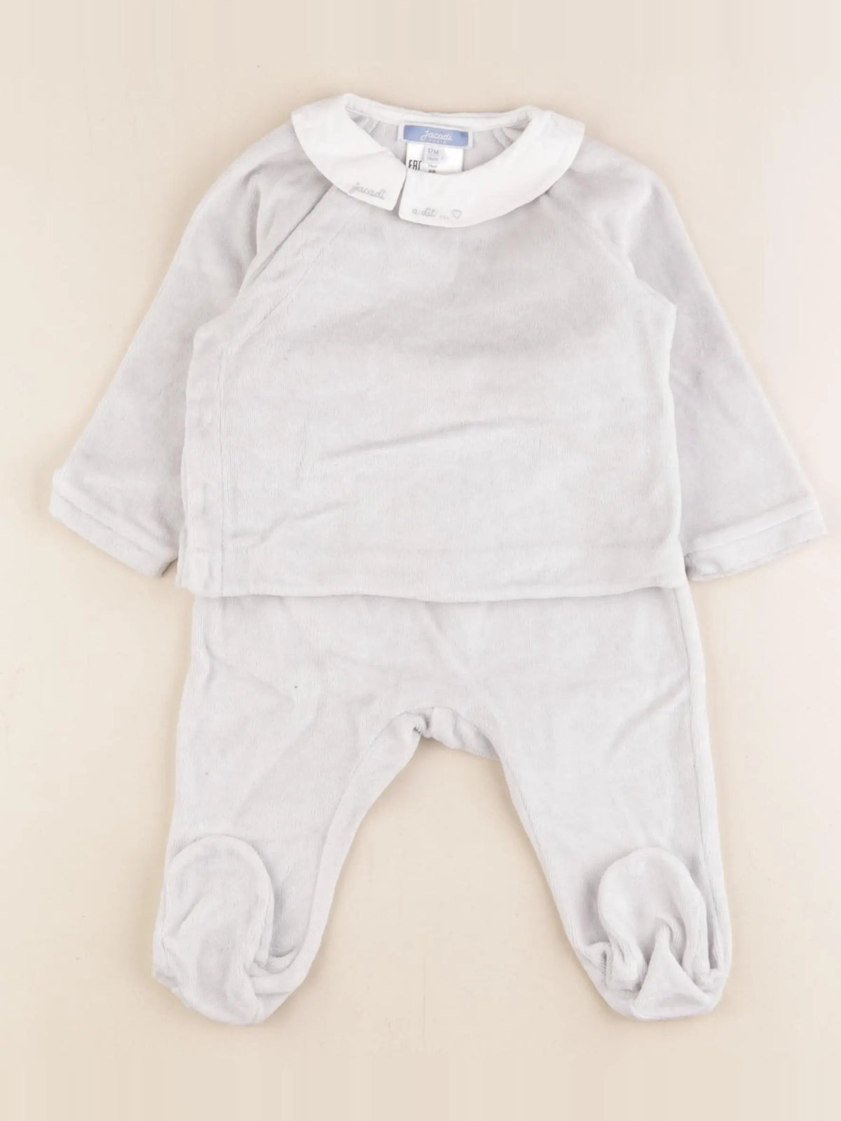 Jacadi - pyjama velours gris - 12 mois