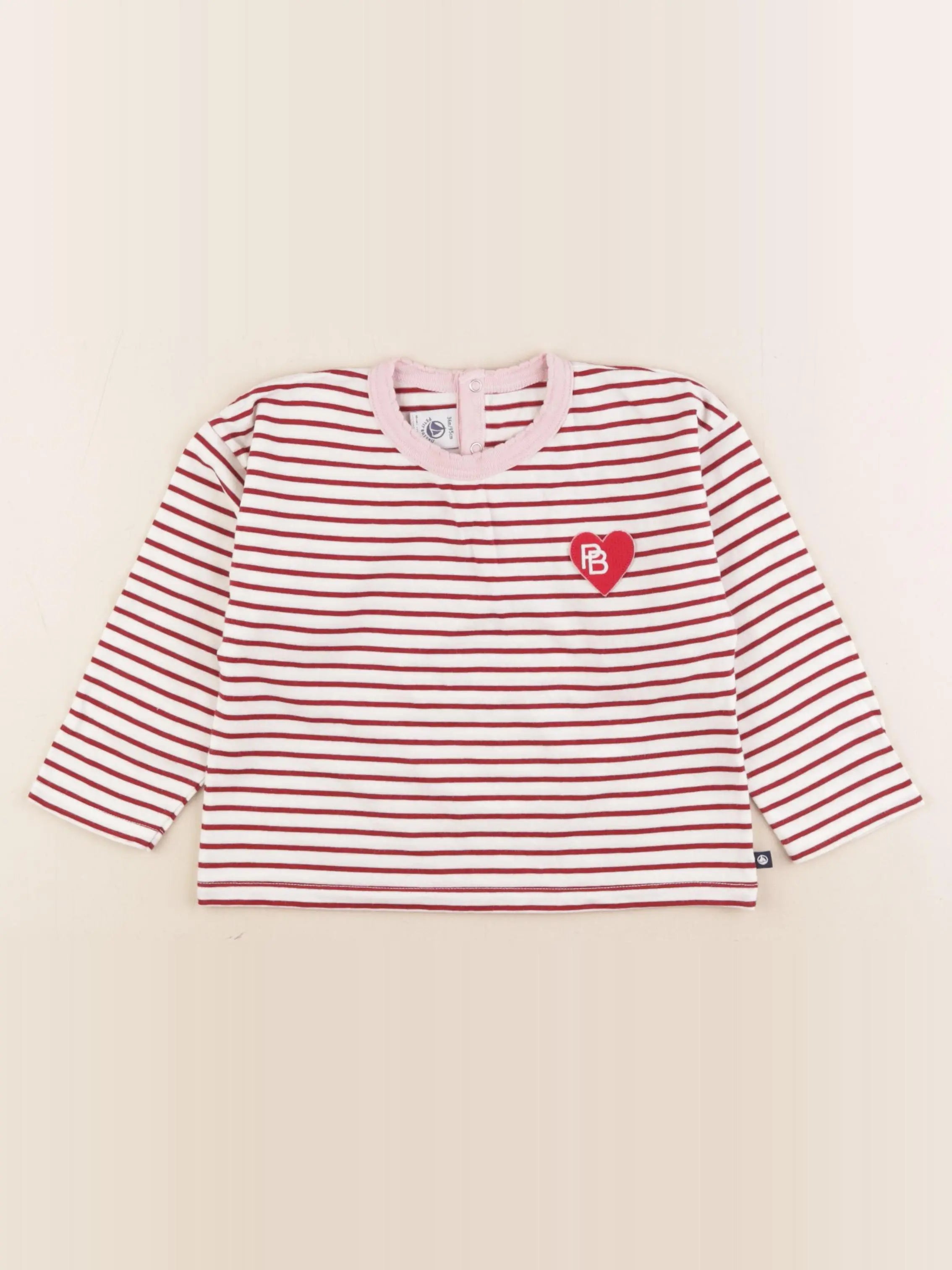 Petit Bateau - tee-shirt rouge - 36 mois