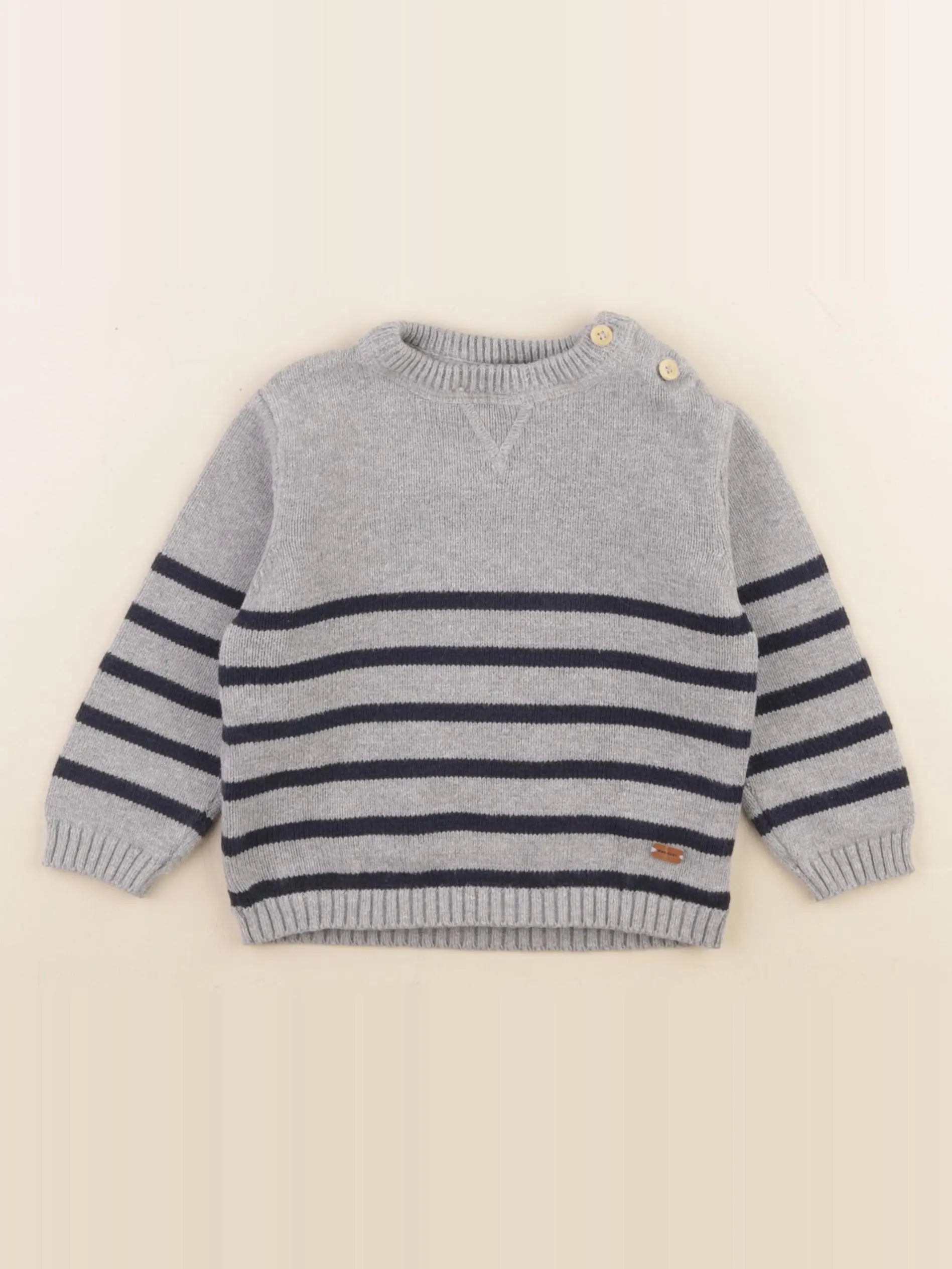 Mango - pull gris, bleu - 12/18 mois