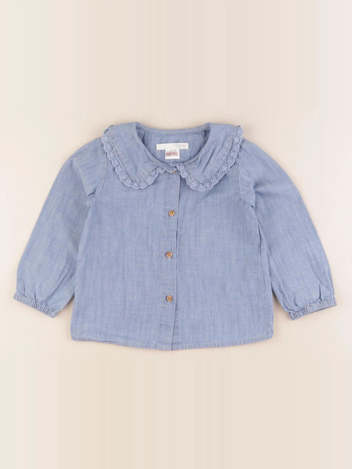 Zara - blouse bleu - 12/18 mois