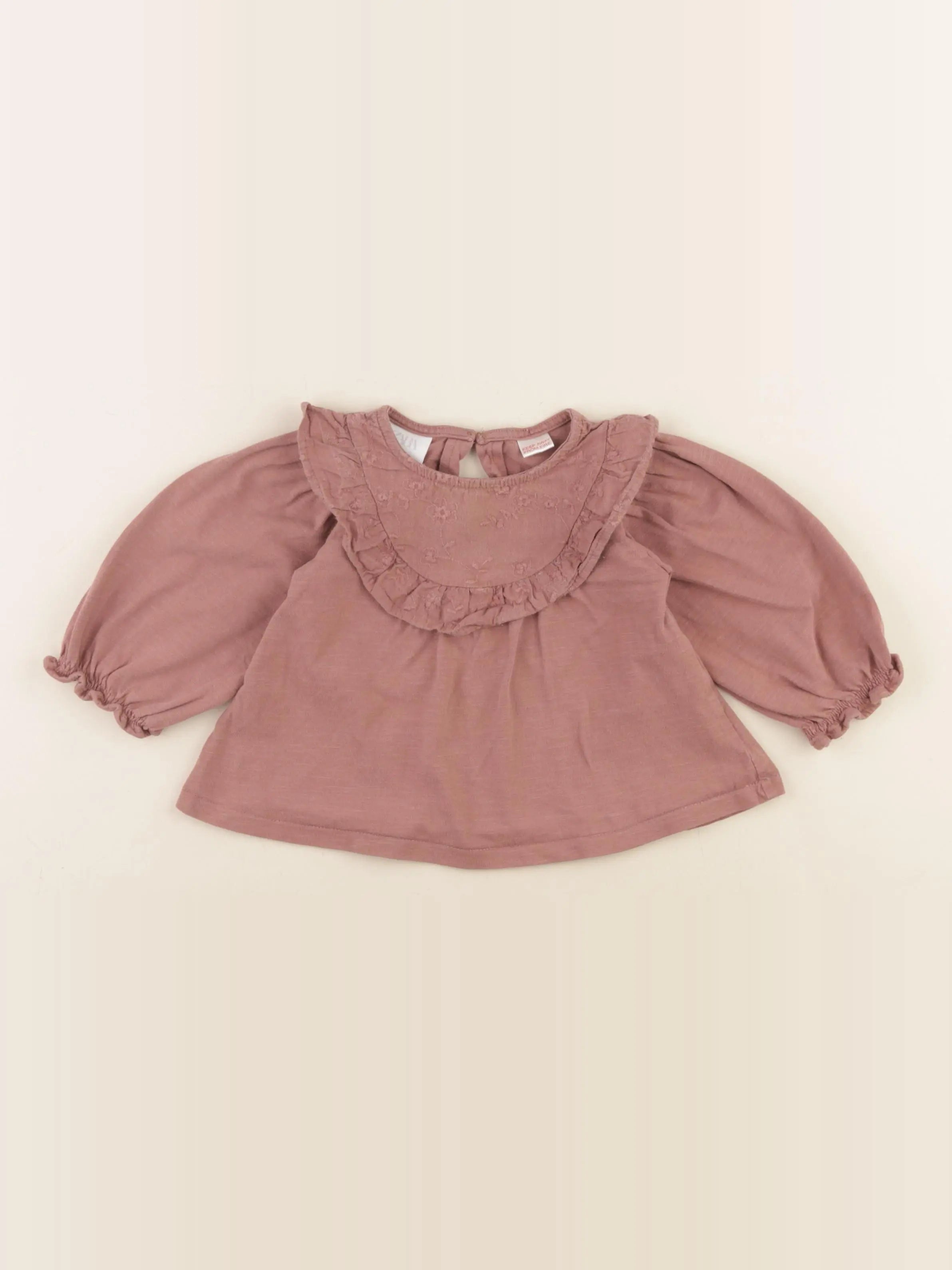 Zara - tee-shirt marron - 6/9 mois