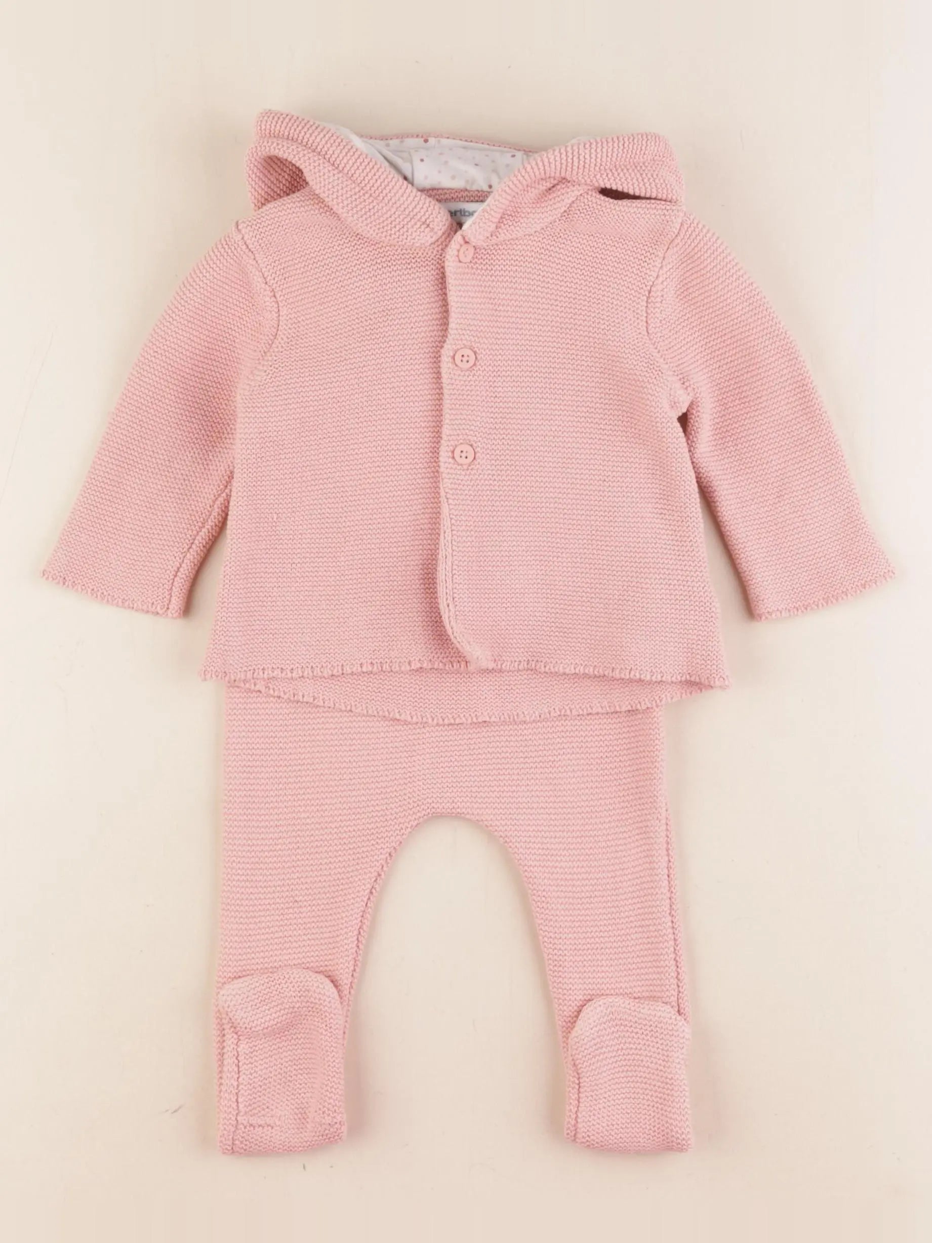 Vertbaudet - ensemble rose - 6 mois