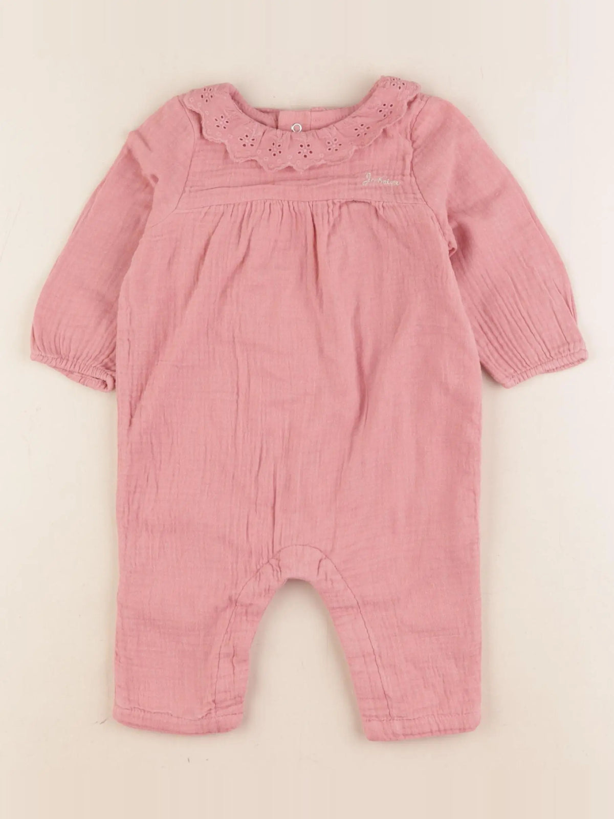 Vertbaudet - combinaison doublé rose - 6 mois