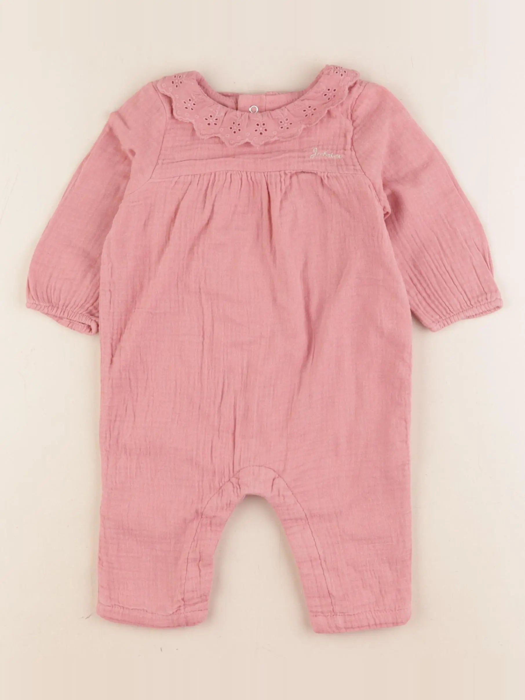 Vertbaudet - combinaison doublé rose - 6 mois