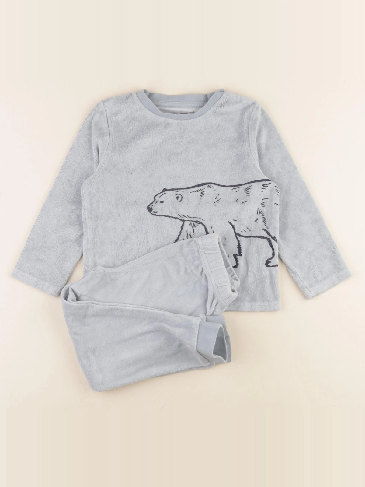 Vertbaudet - pyjama velours bleu - 4 ans