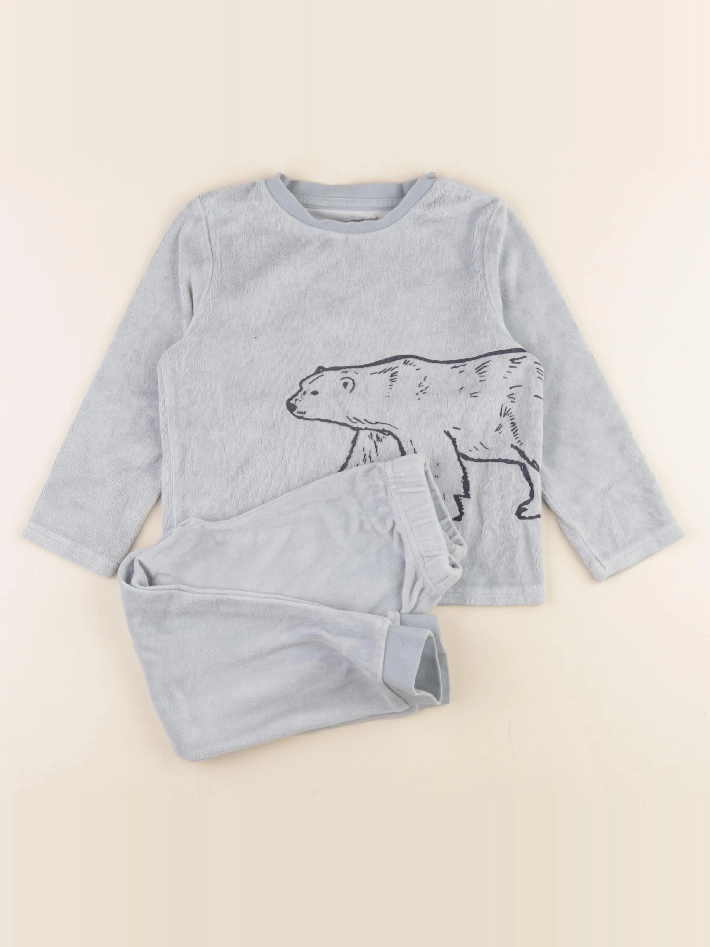 Vertbaudet - pyjama velours bleu - 4 ans