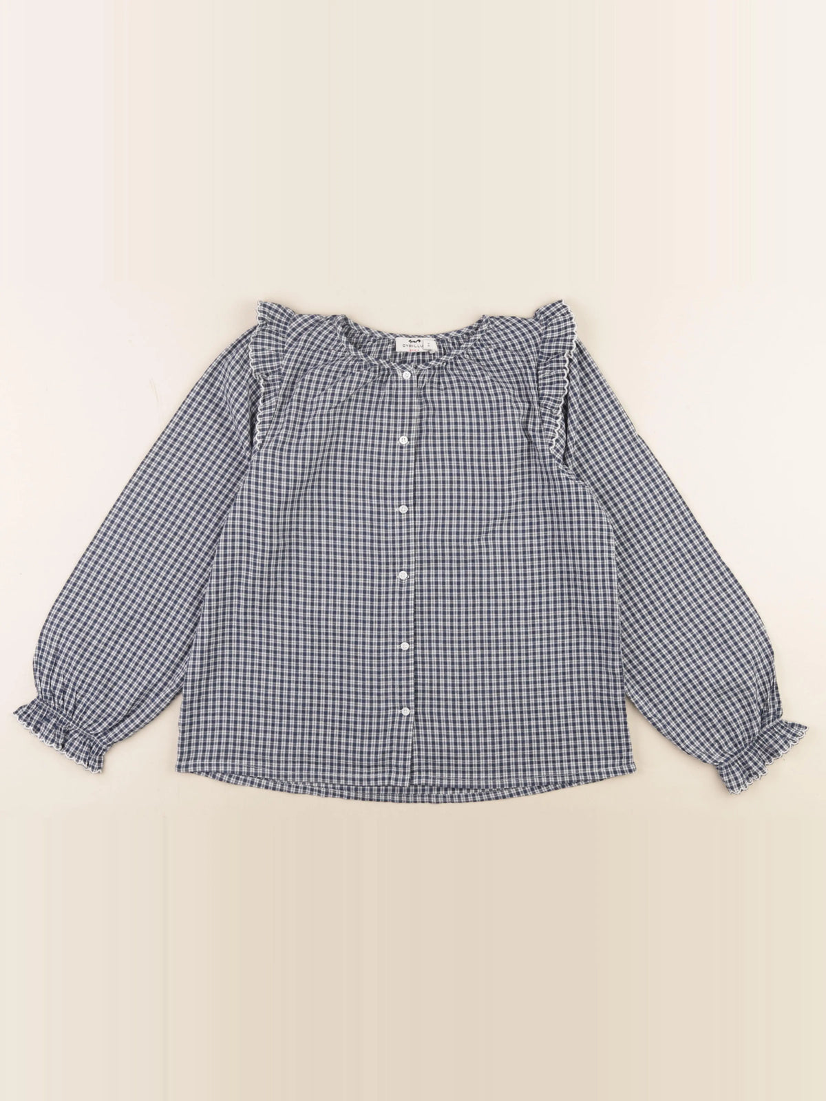 Cyrillus - blouse bleu, blanc - 12 ans